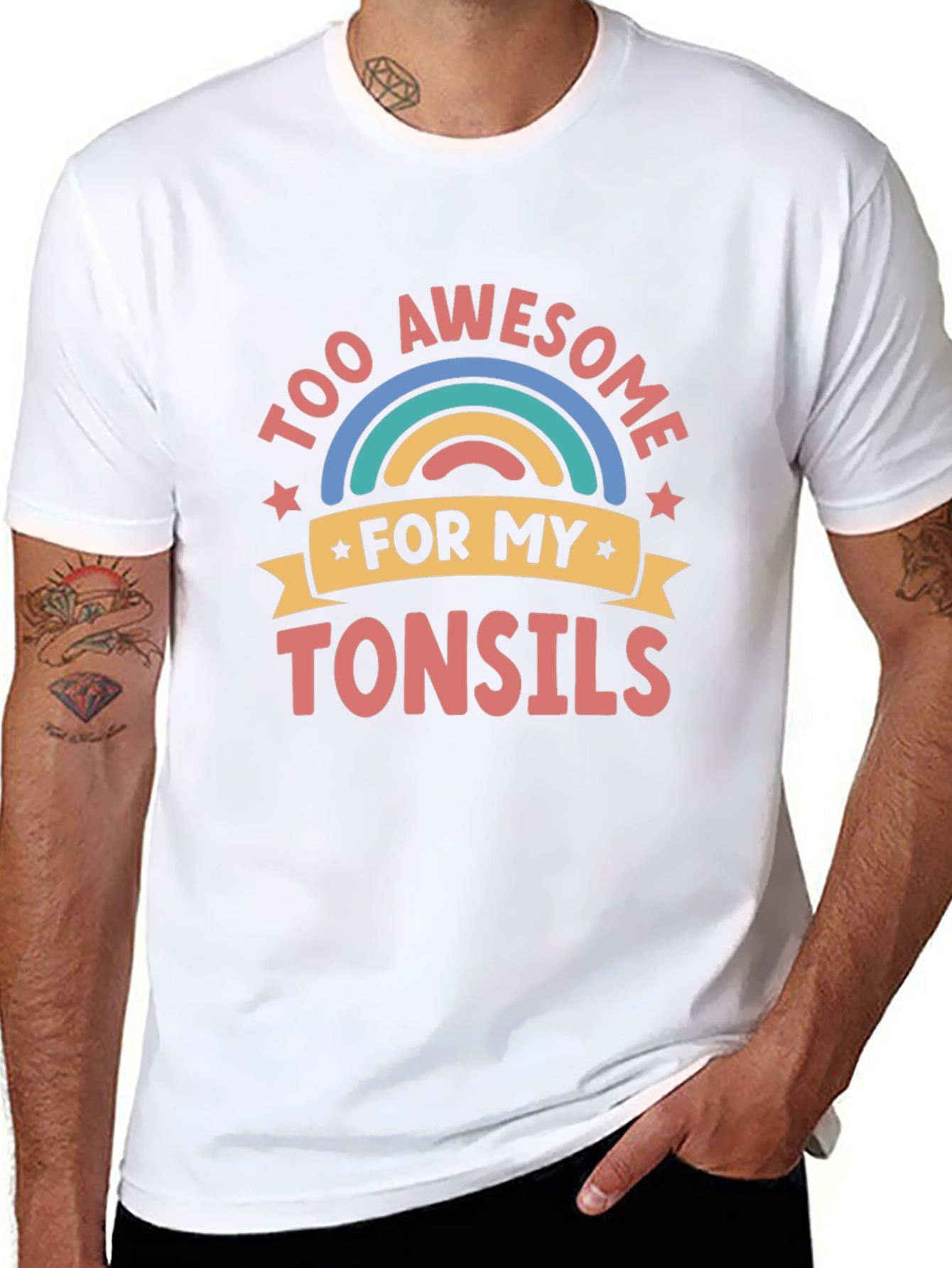 Too Awesome for My Tonsils Funny Graphic Tee