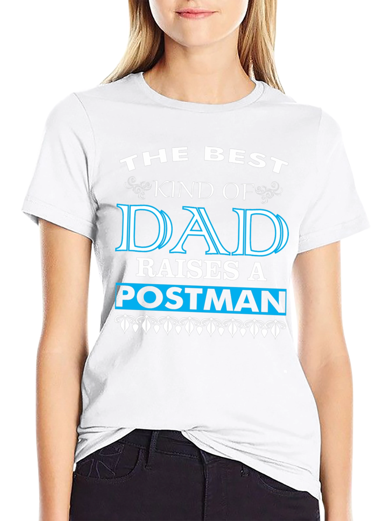 Best Dad Raises A Postman T-Shirt - Black
