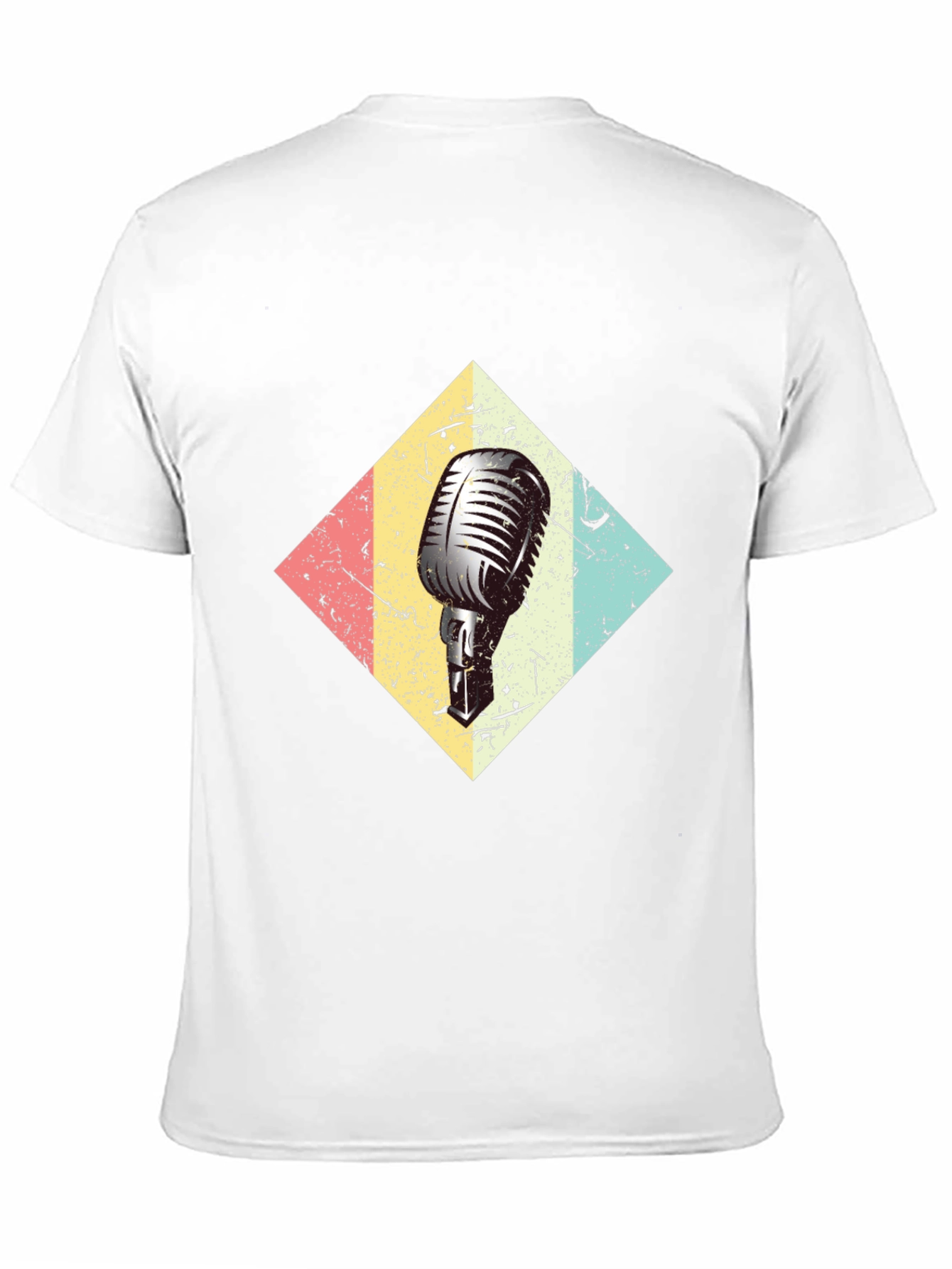 Retro Microphone Black T-Shirt