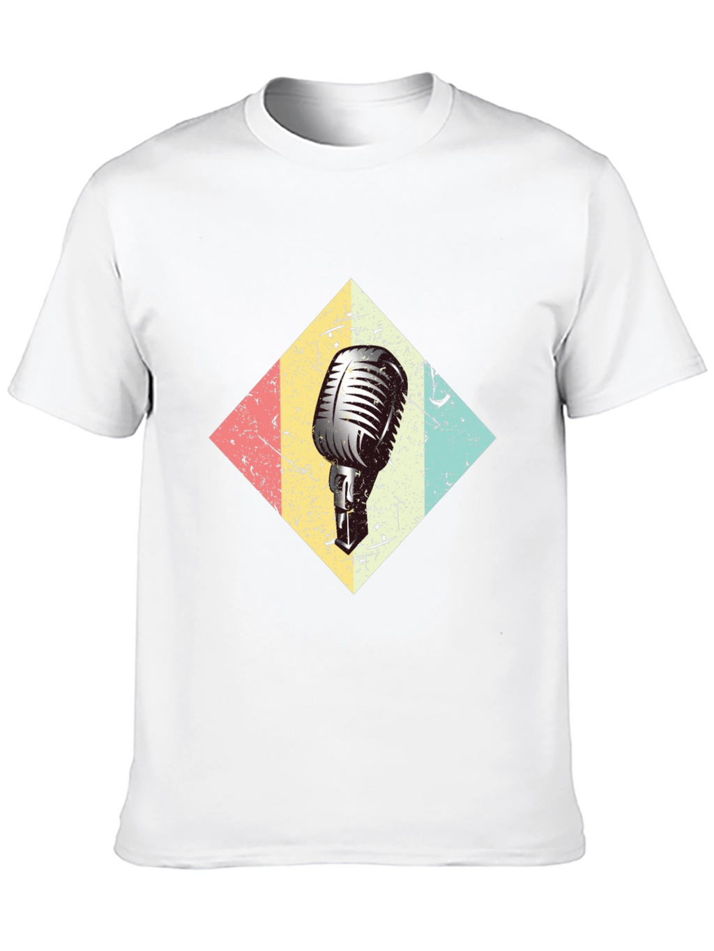 Retro Microphone Black T-Shirt