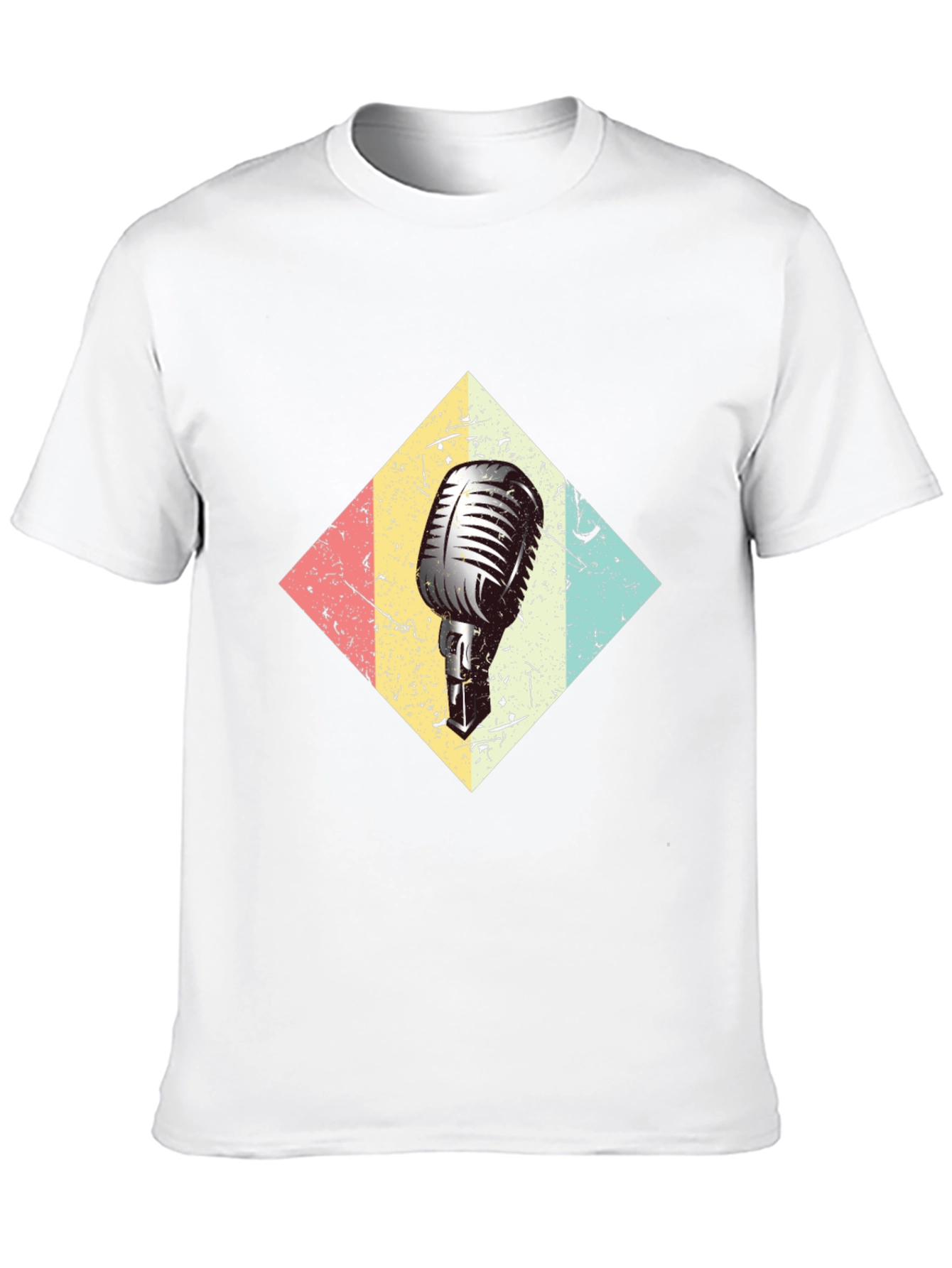 Retro Microphone Black T-Shirt