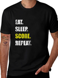 Eat Sleep Score Repeat Graphic Tee