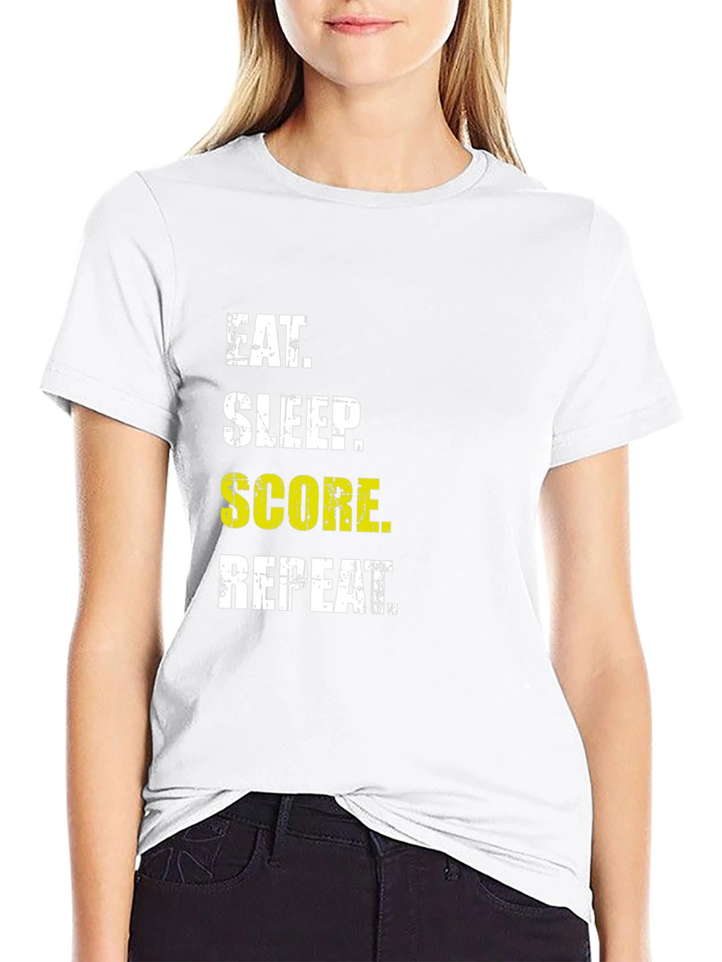 Eat Sleep Score Repeat Graphic Tee