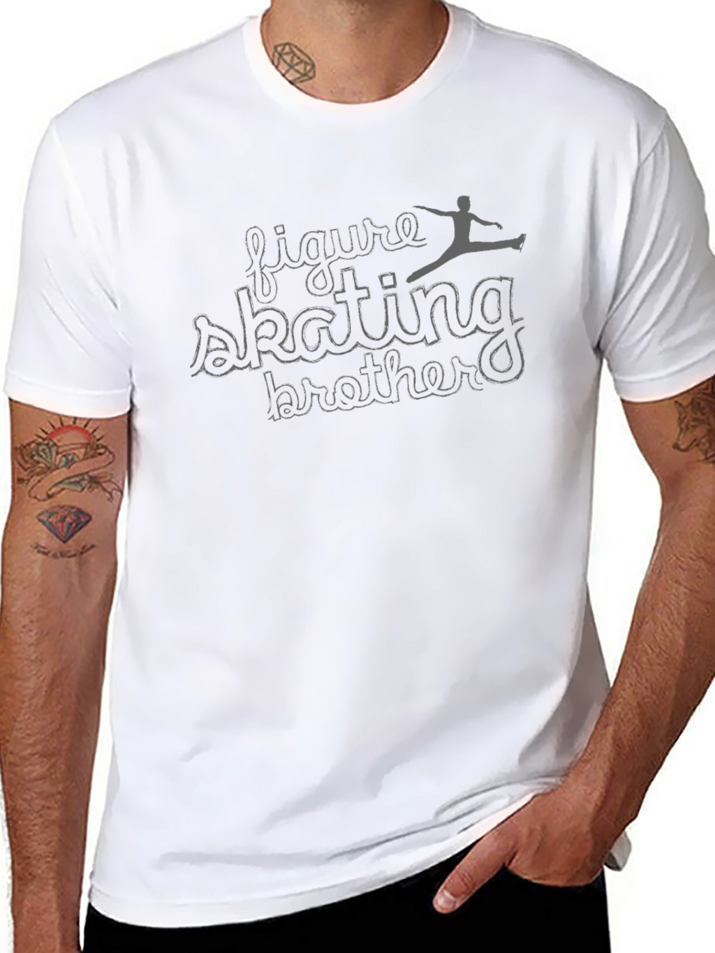Figure Skating Brother Black Graphic Tee