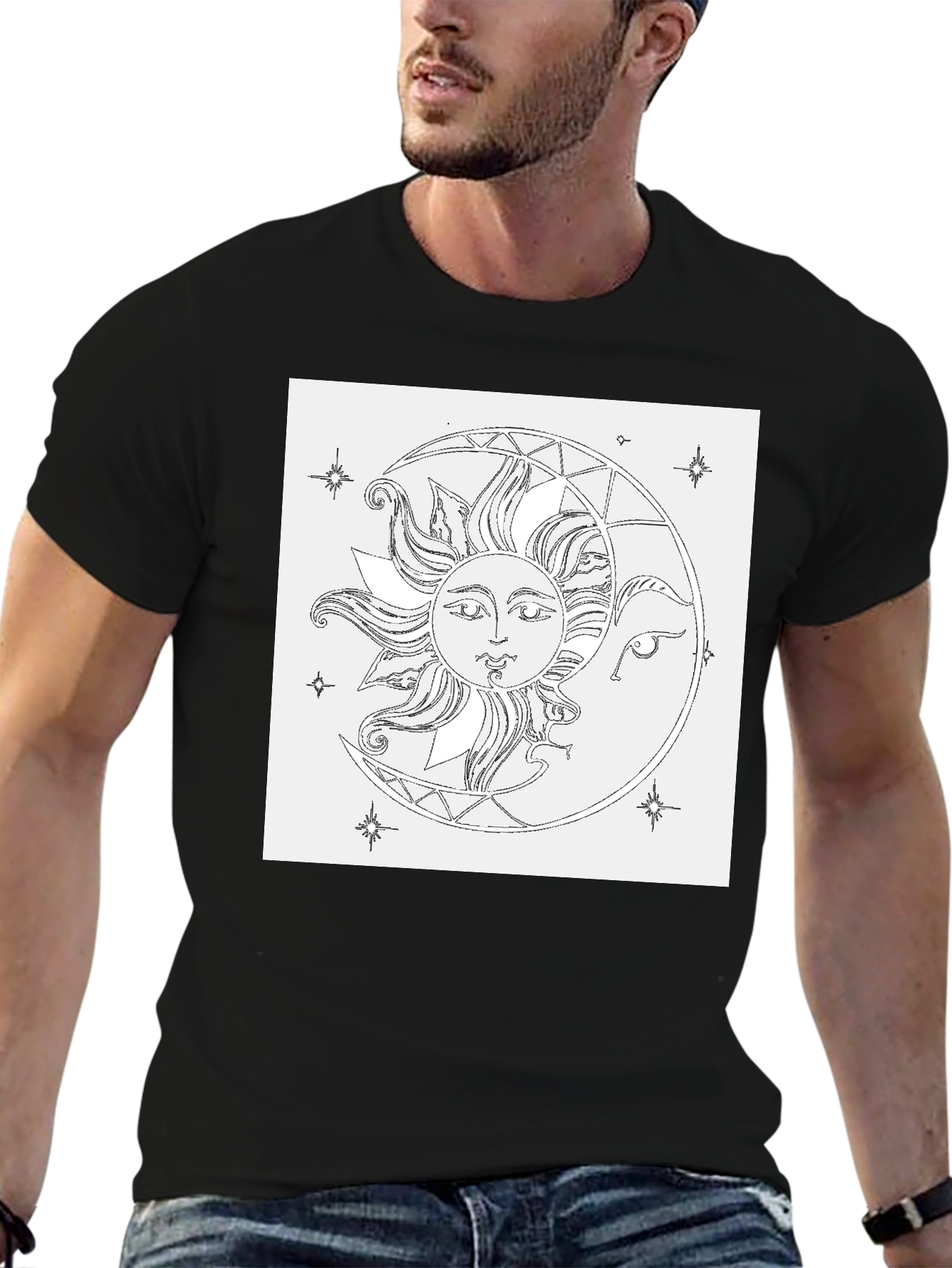 Sun & Moon Graphic Black T-Shirt