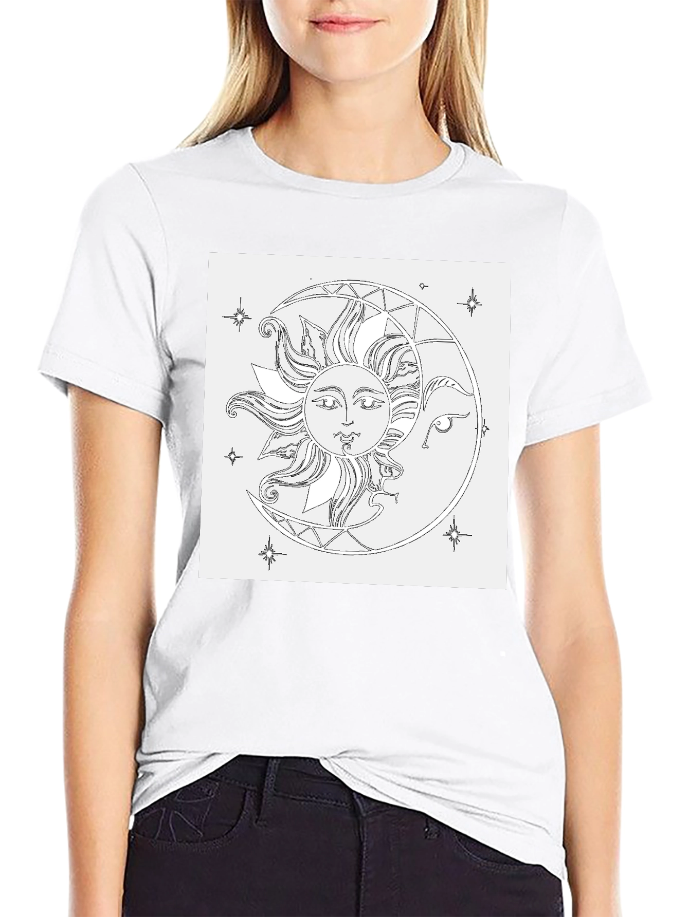 Sun & Moon Graphic Black T-Shirt