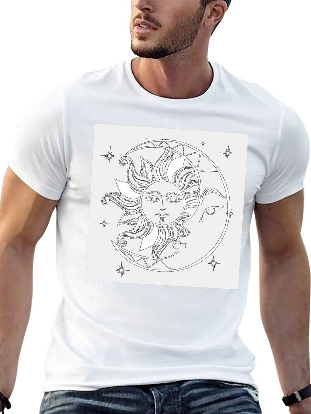 Sun & Moon Graphic Black T-Shirt
