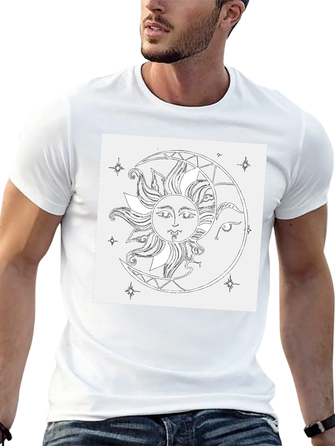 Sun & Moon Graphic Black T-Shirt