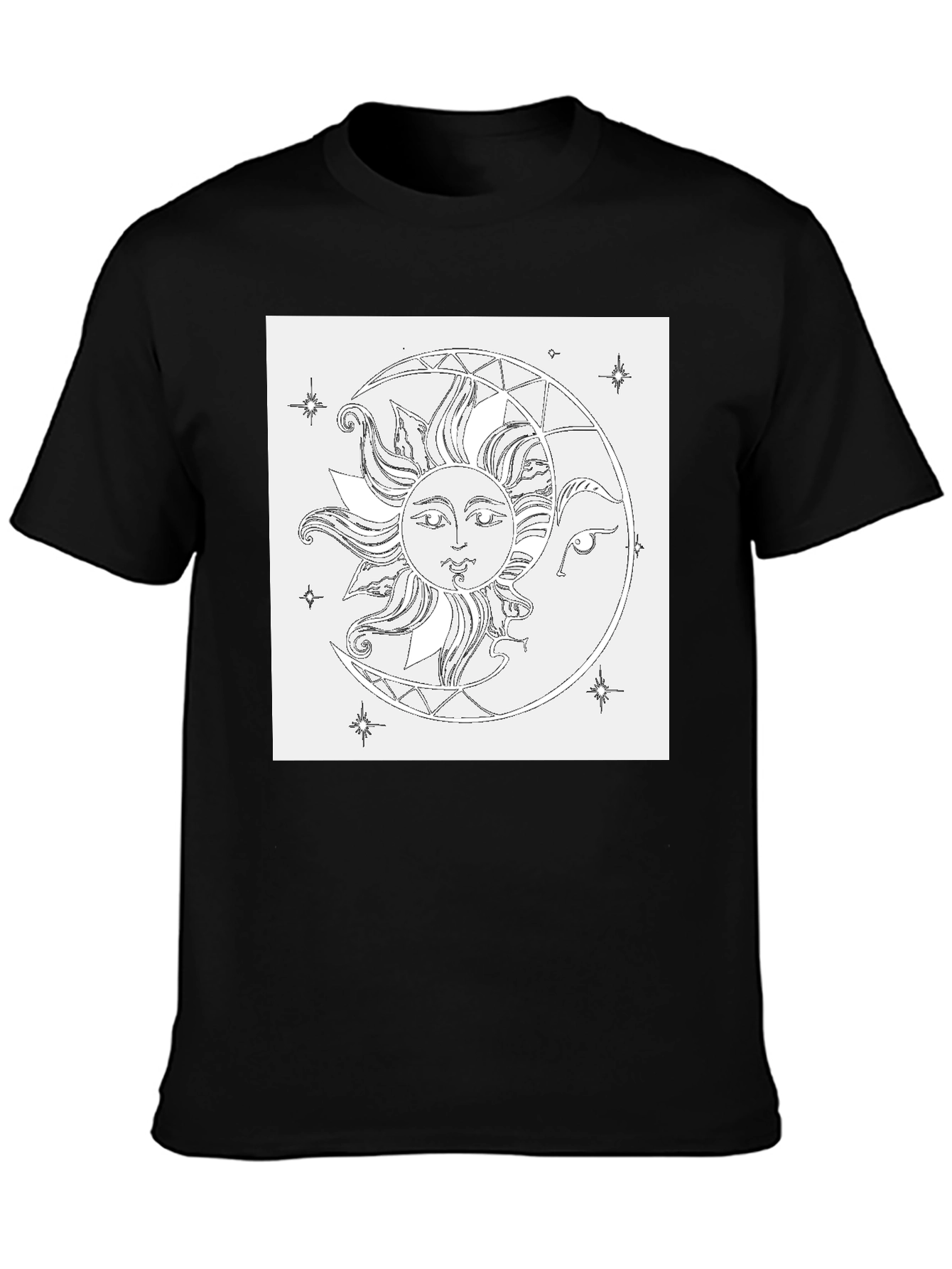 Sun & Moon Graphic Black T-Shirt
