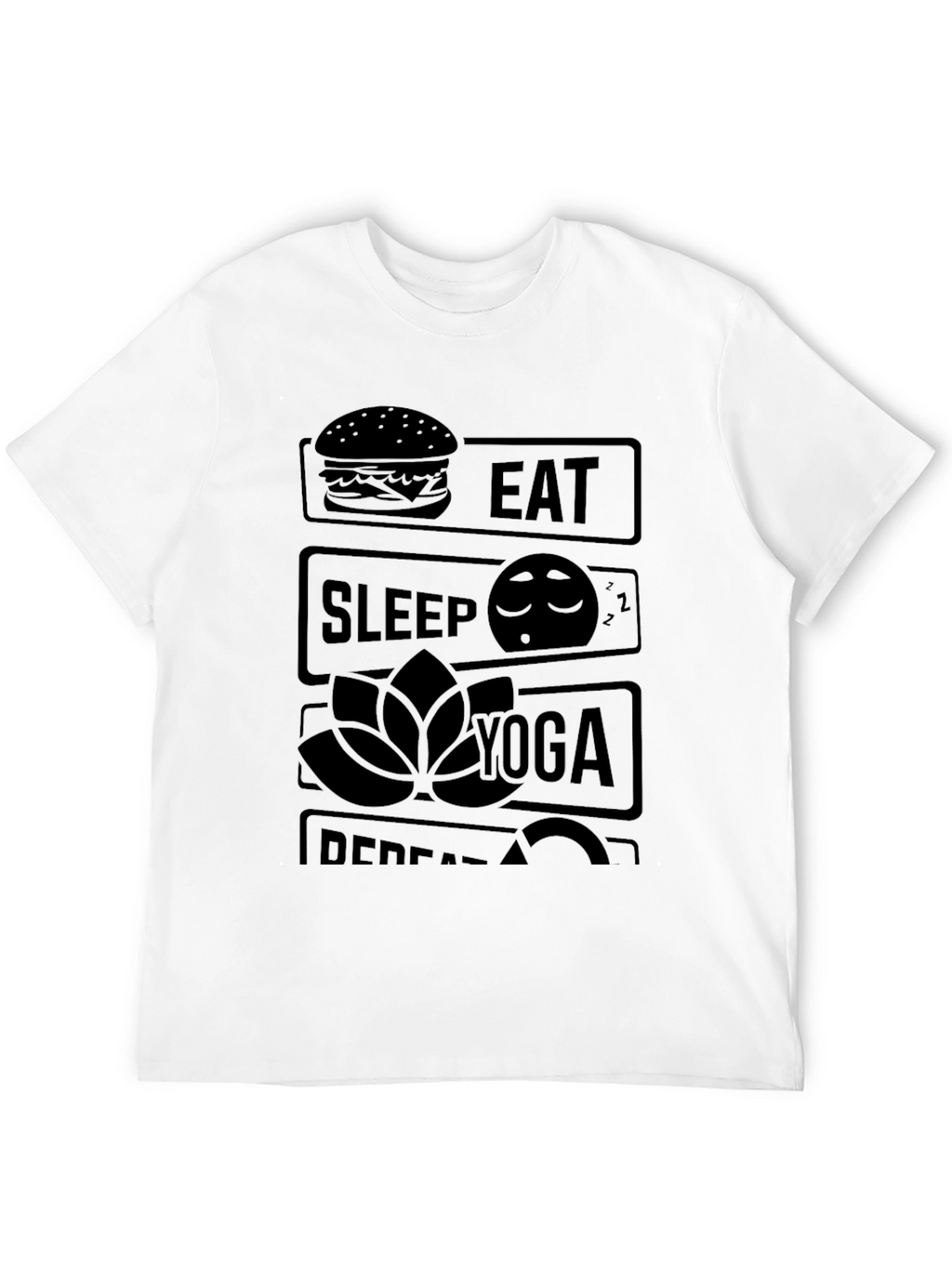 Eat Sleep Yoga Repeat Graphic T-Shirt