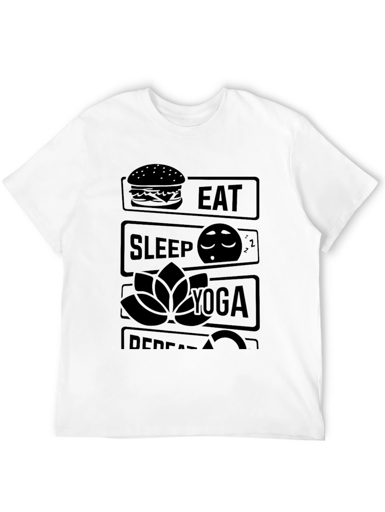 Eat Sleep Yoga Repeat Graphic T-Shirt