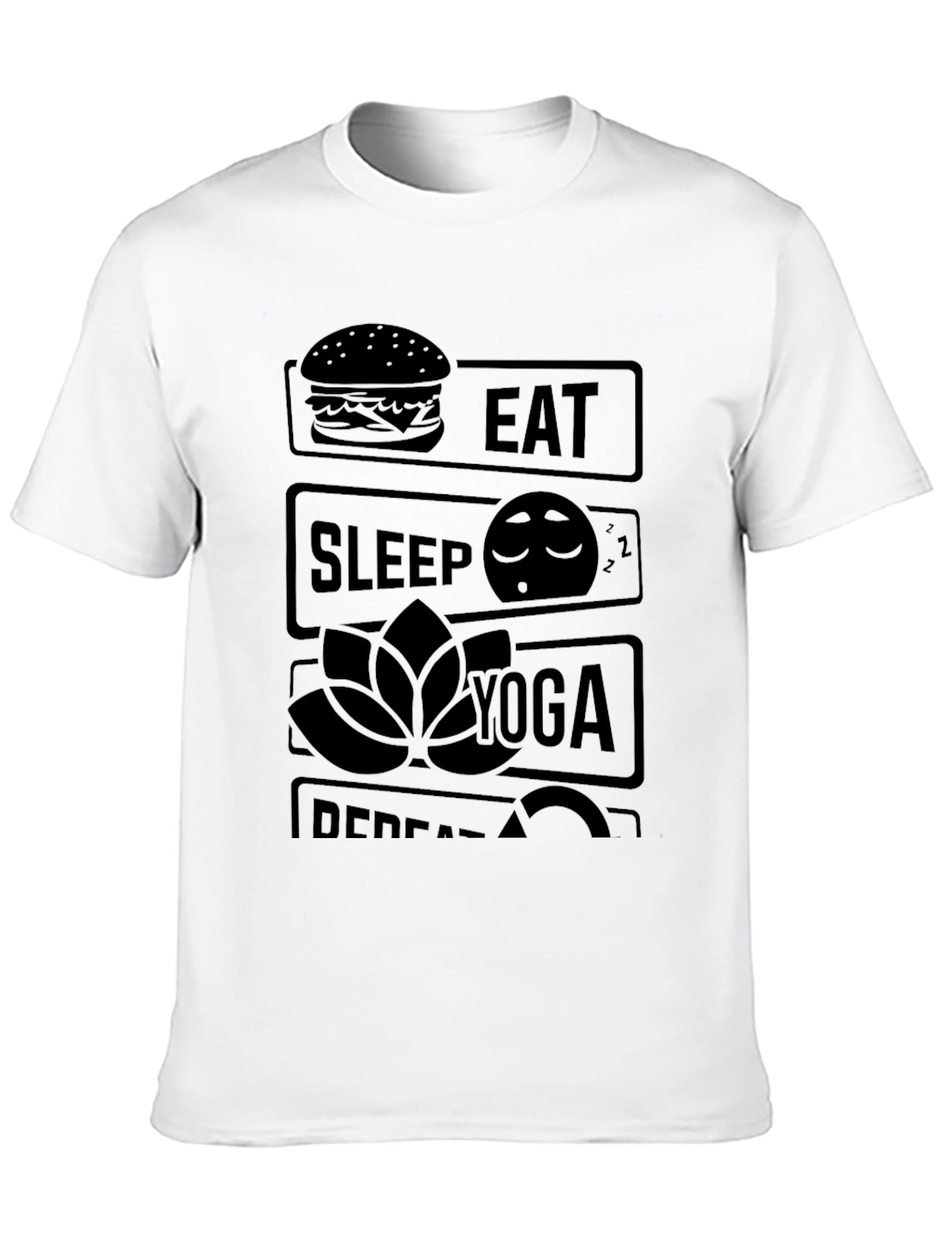 Eat Sleep Yoga Repeat Graphic T-Shirt