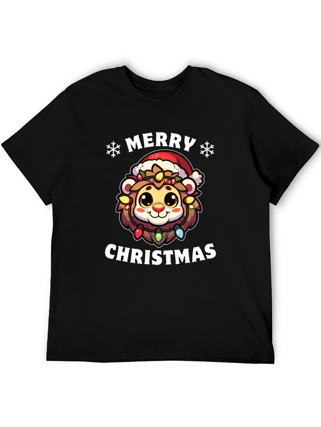 Merry Christmas Lion Graphic T-Shirt