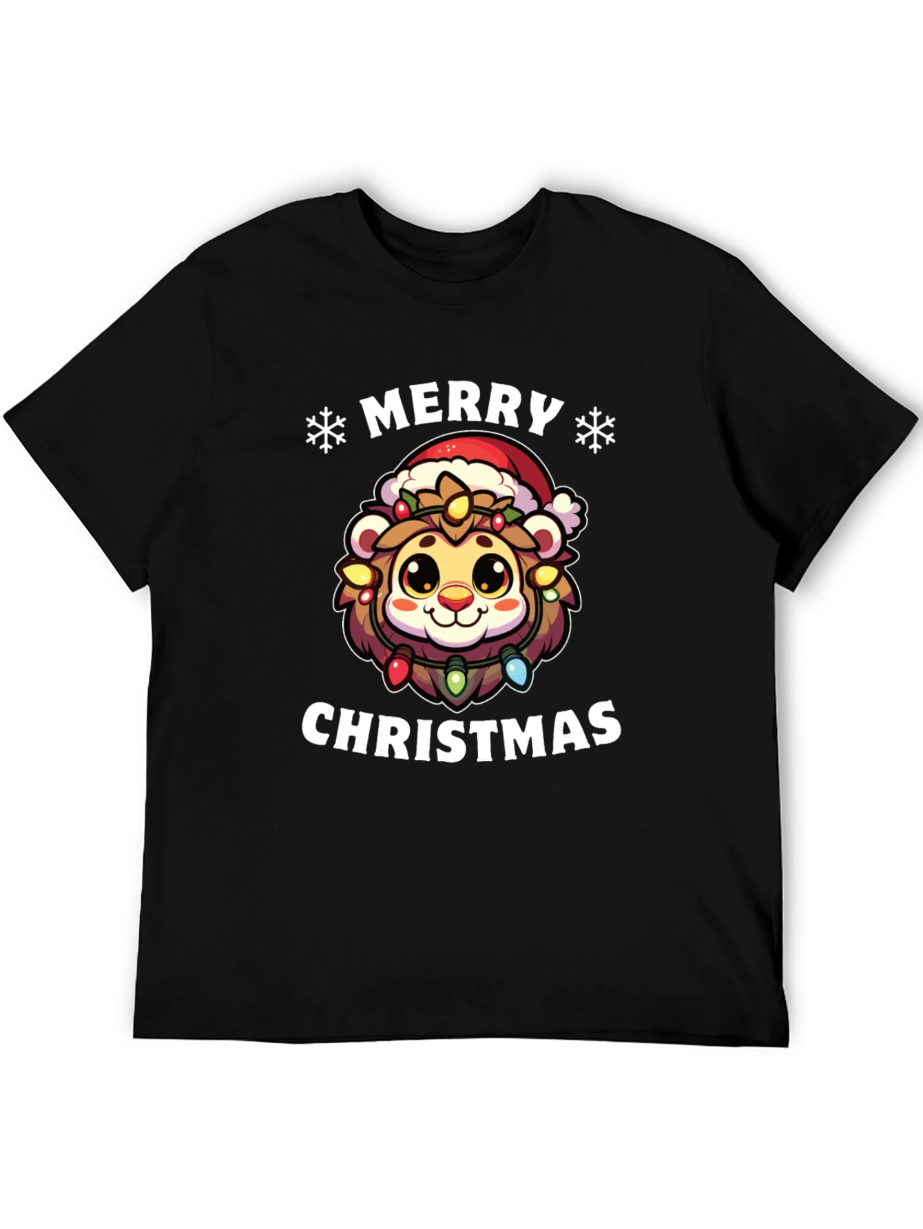 Merry Christmas Lion Graphic T-Shirt
