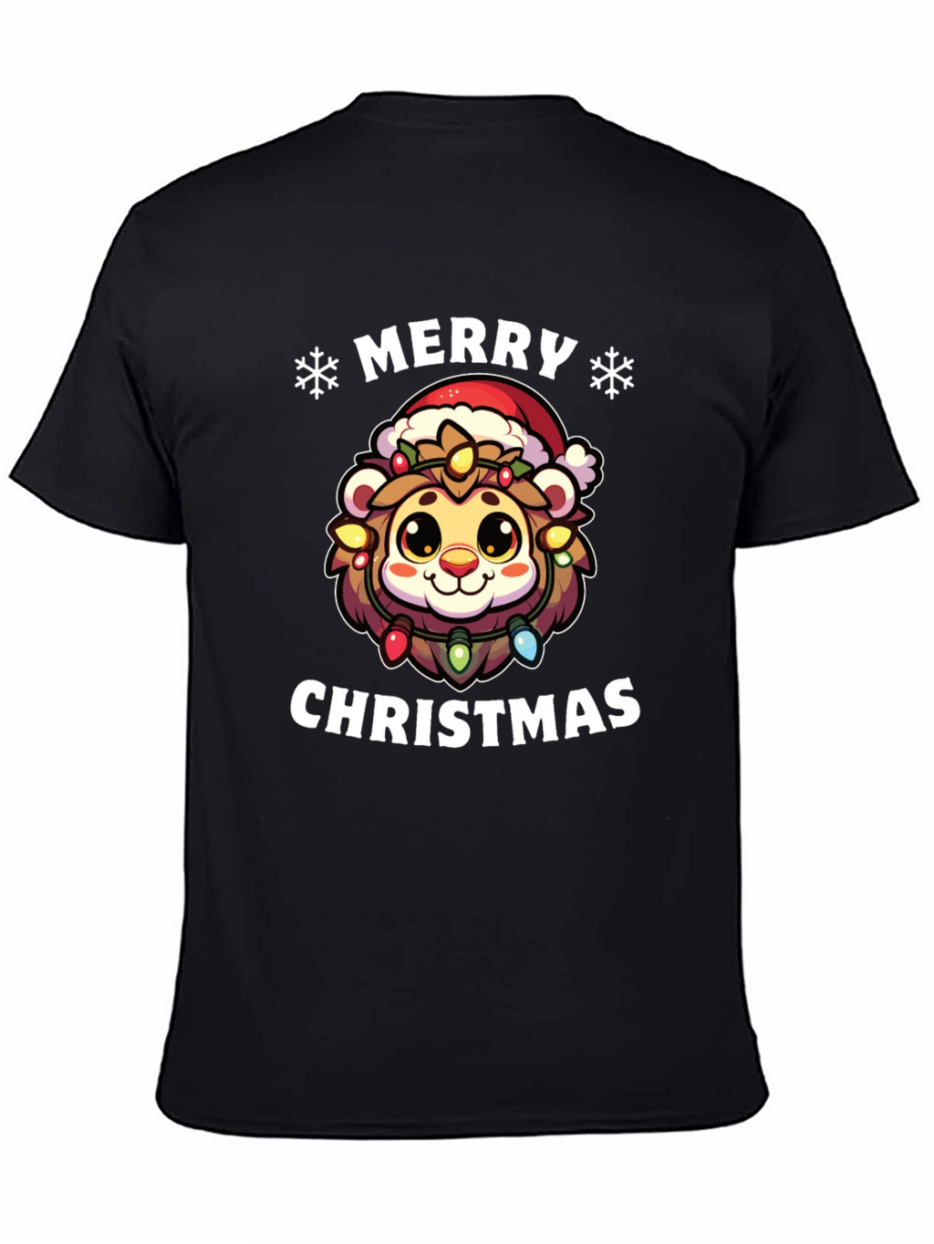 Merry Christmas Lion Graphic T-Shirt