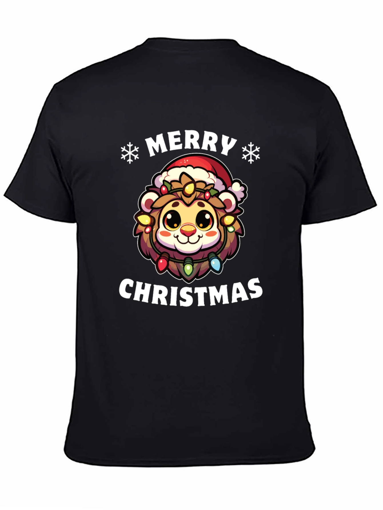 Merry Christmas Lion Graphic T-Shirt