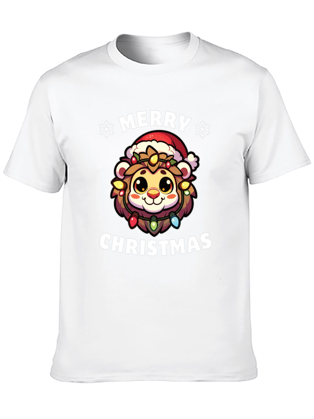 Merry Christmas Lion Graphic T-Shirt