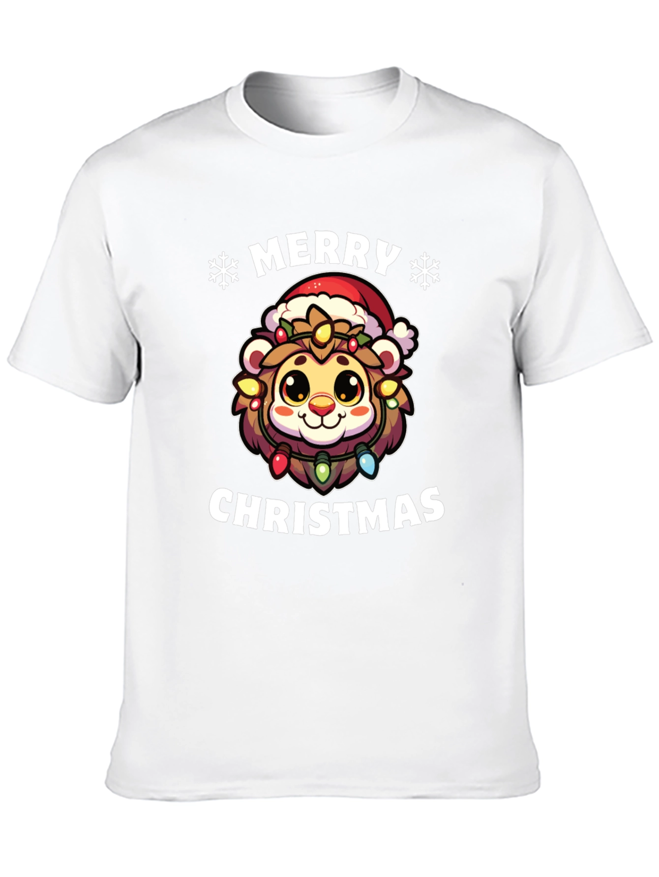 Merry Christmas Lion Graphic T-Shirt