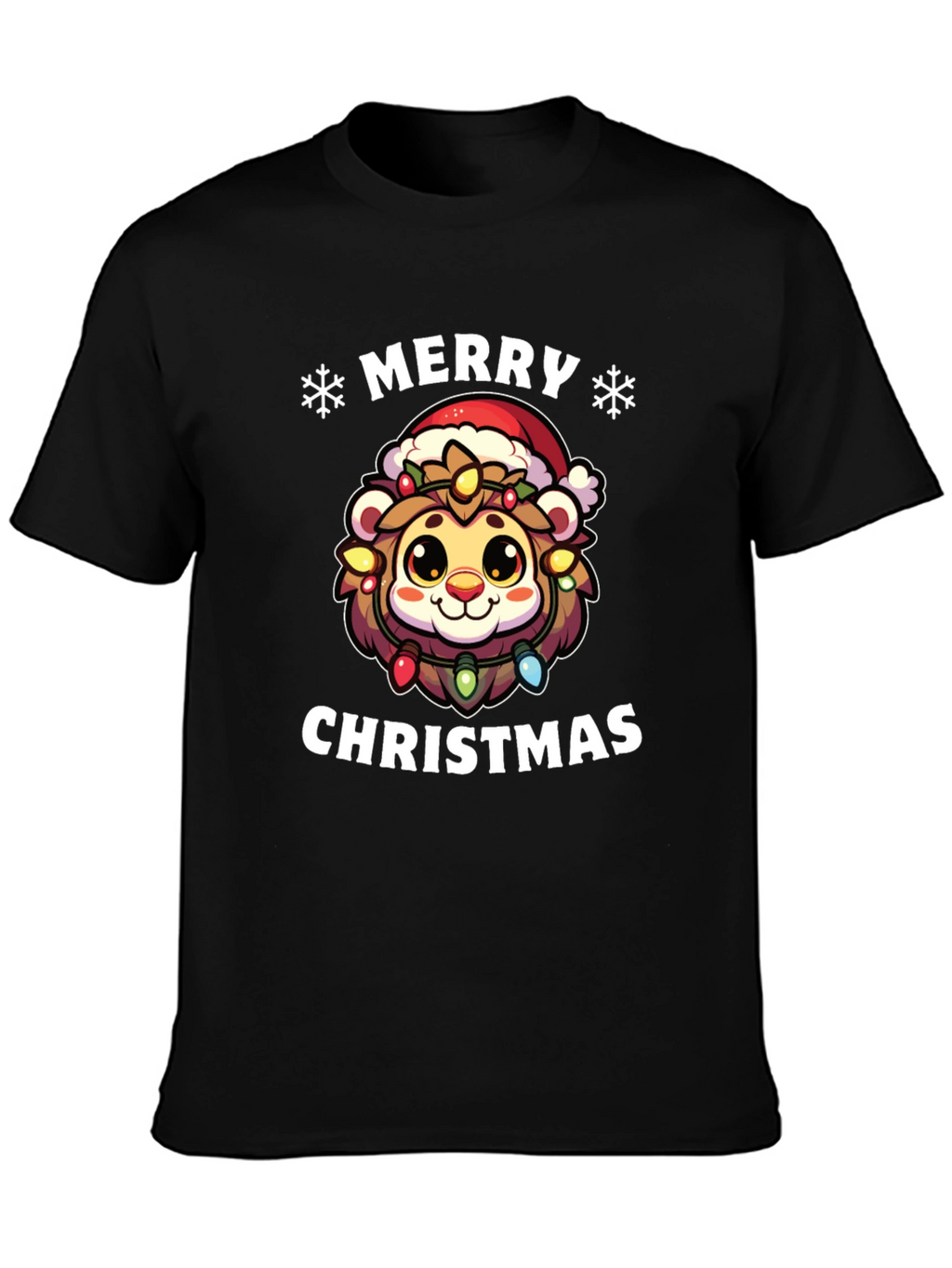 Merry Christmas Lion Graphic T-Shirt