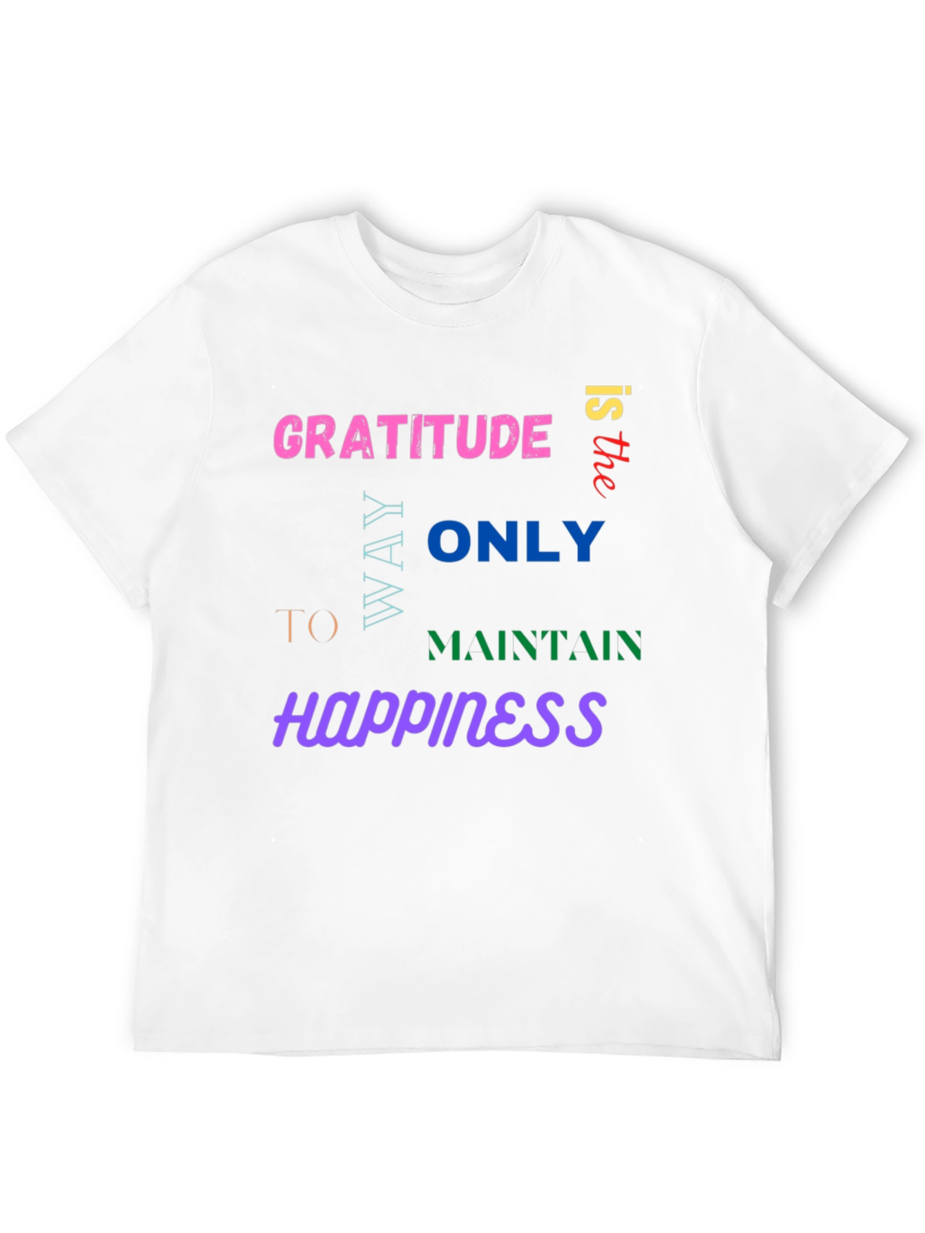 Gratitude Happiness Graphic Tee - Trendy Comfort