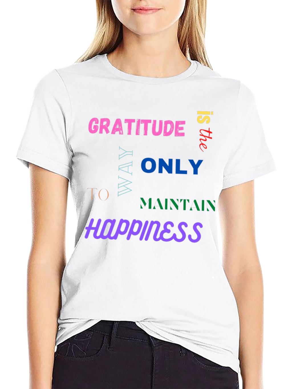 Gratitude Happiness Graphic Tee - Trendy Comfort