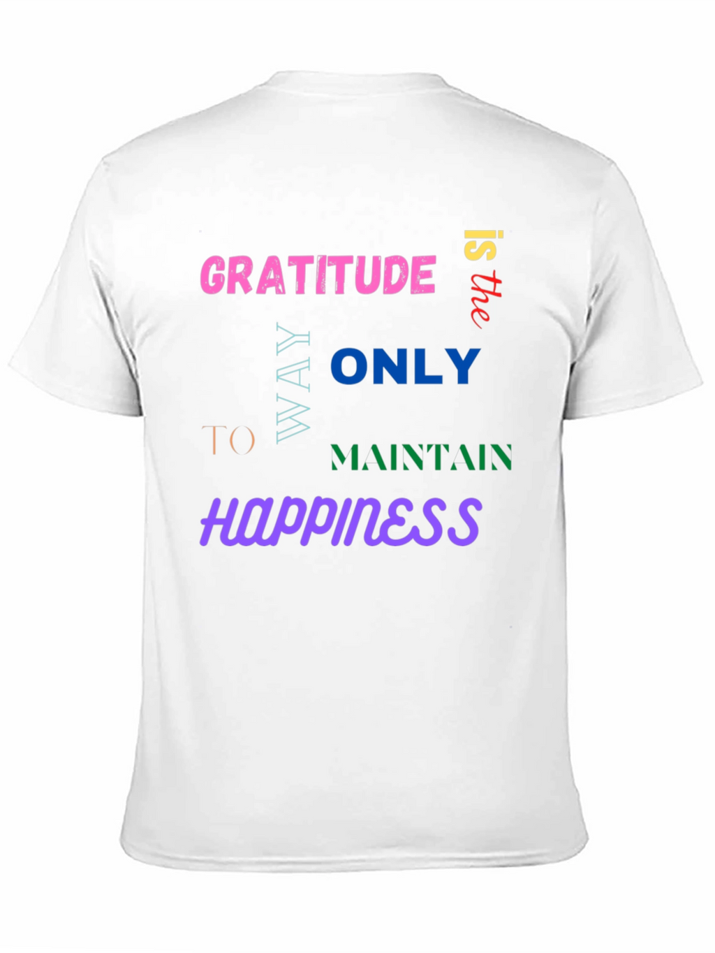 Gratitude Happiness Graphic Tee - Trendy Comfort