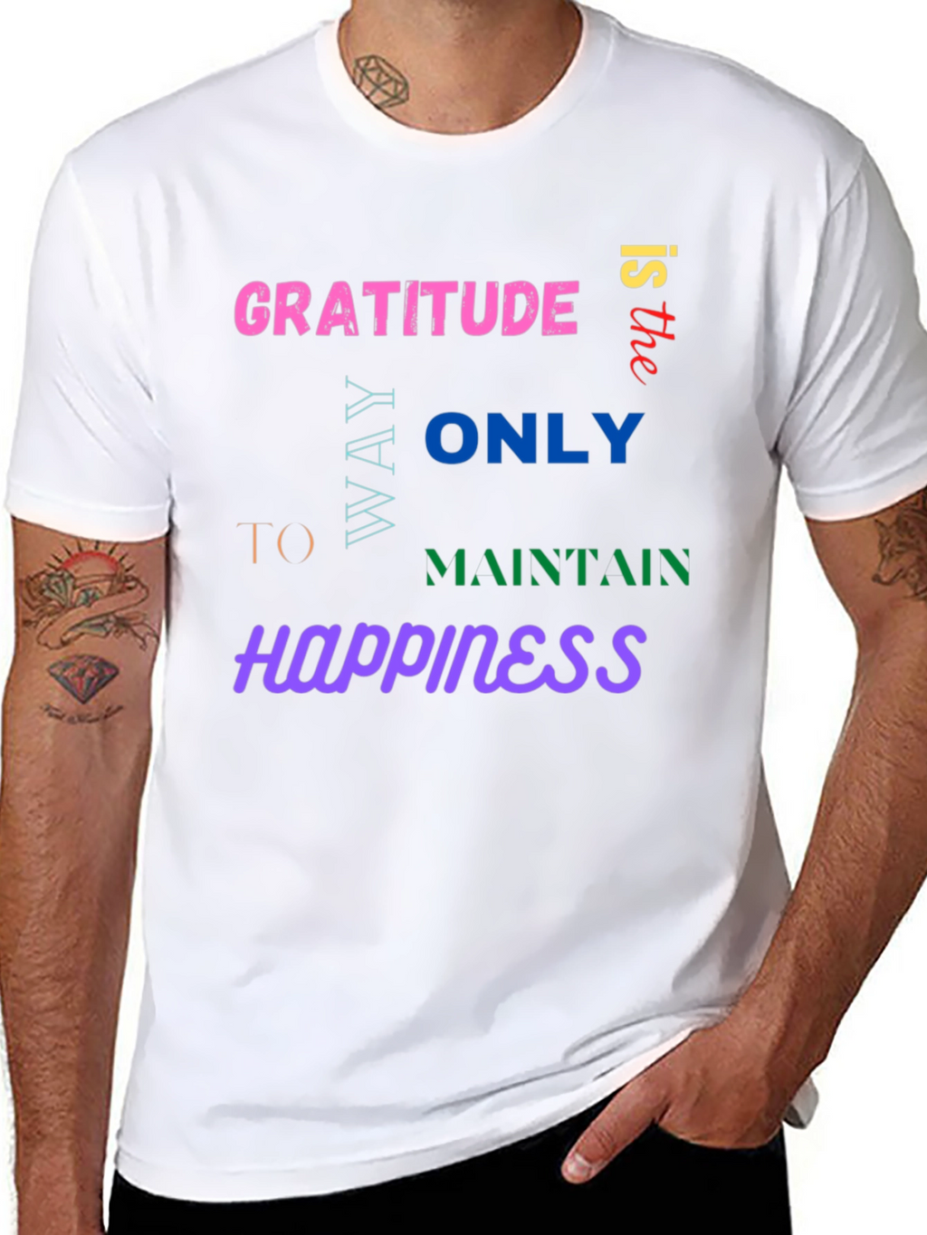 Gratitude Happiness Graphic Tee - Trendy Comfort
