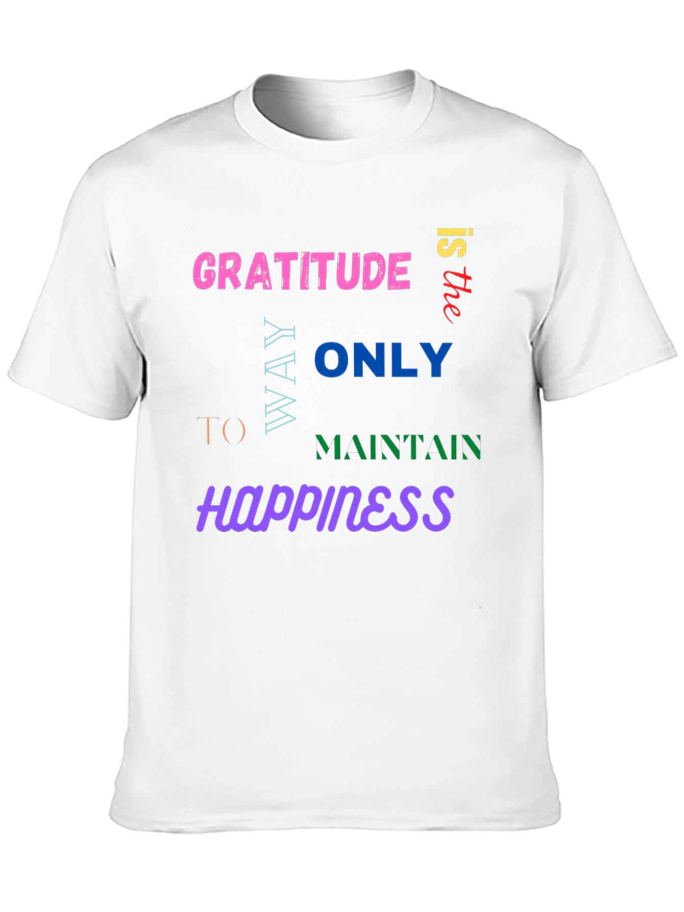 Gratitude Happiness Graphic Tee - Trendy Comfort