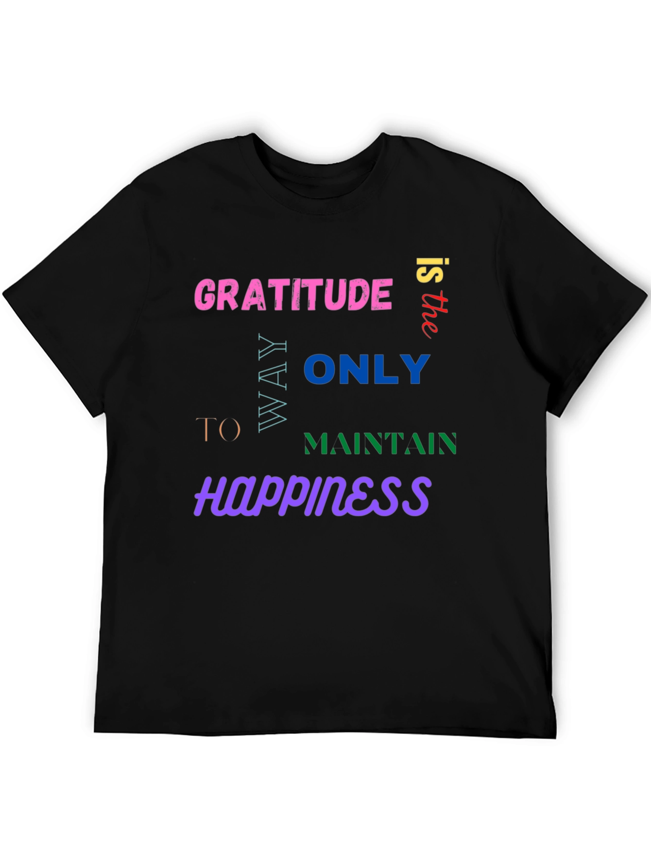 Gratitude Happiness Graphic Tee - Trendy Comfort