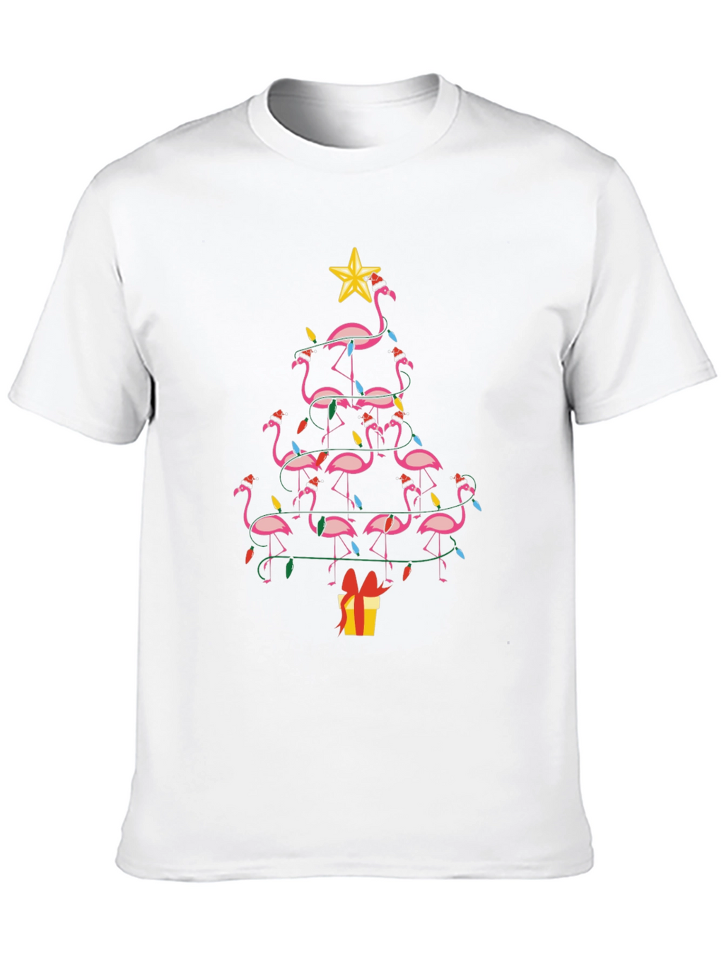 Festive Flamingo Christmas Tree T-Shirt