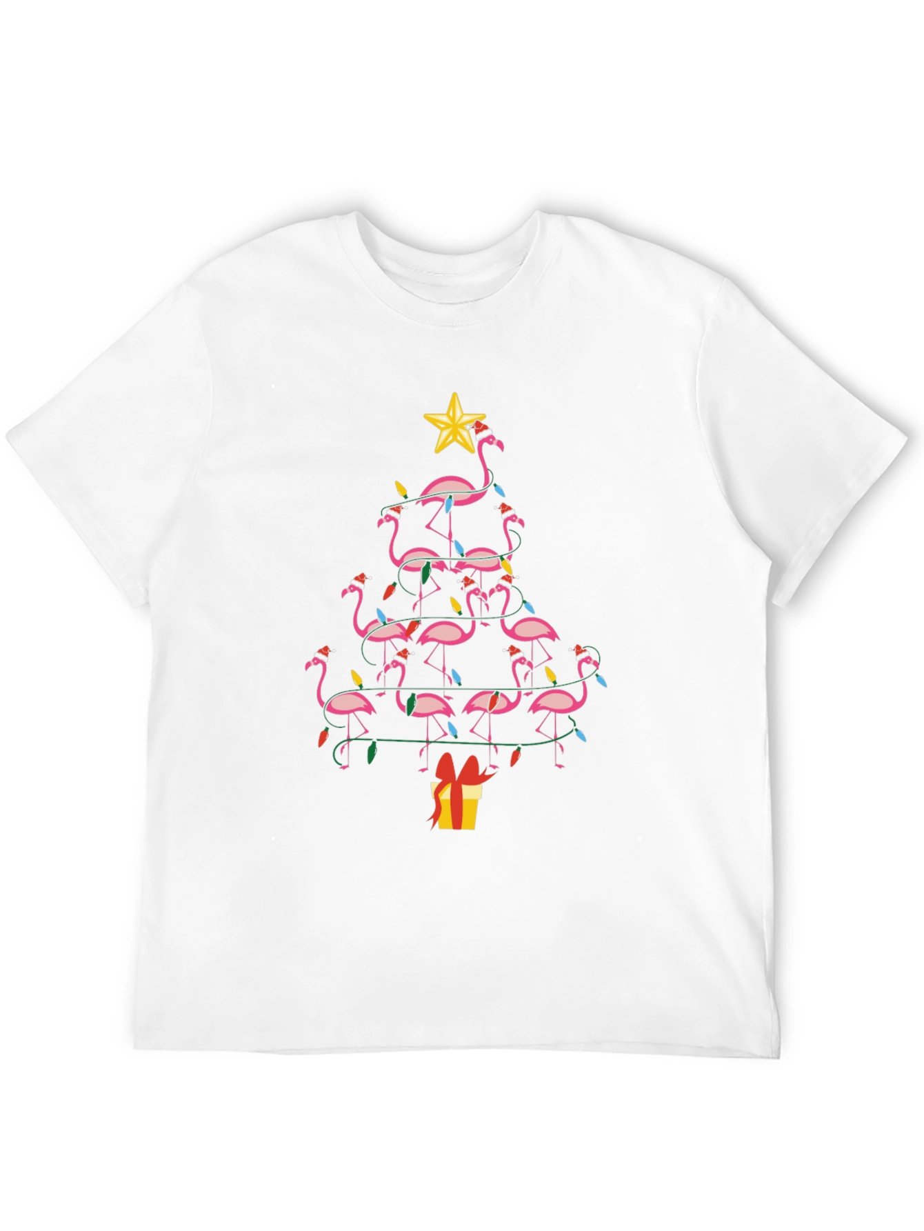 Festive Flamingo Christmas Tree T-Shirt