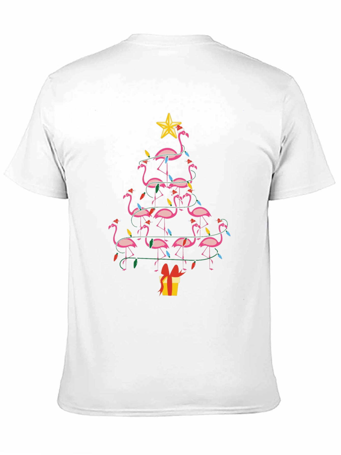Festive Flamingo Christmas Tree T-Shirt
