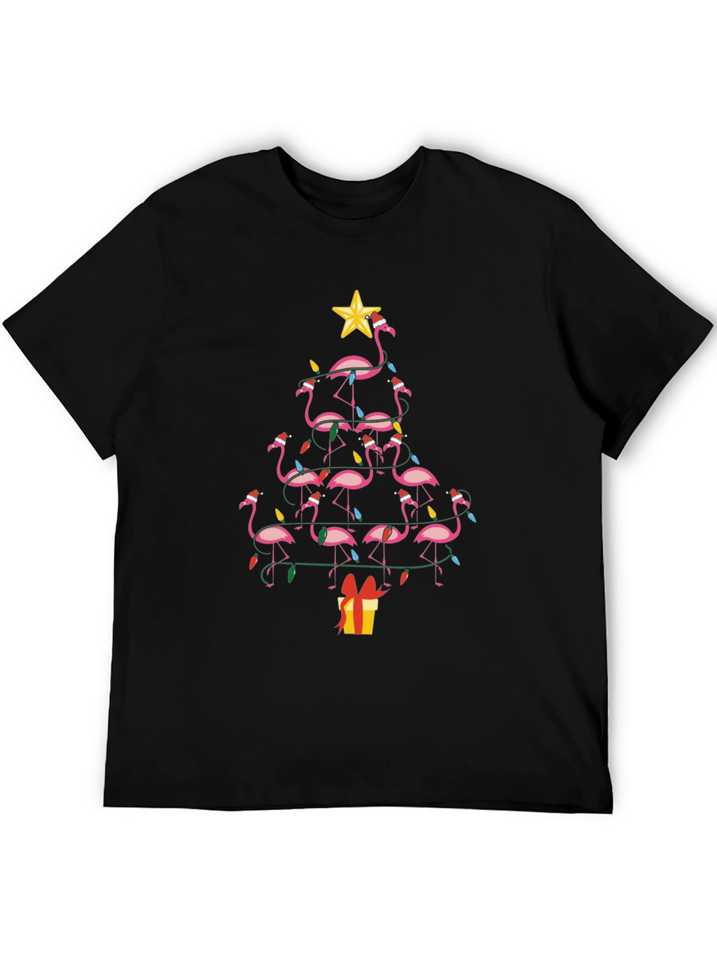 Festive Flamingo Christmas Tree T-Shirt
