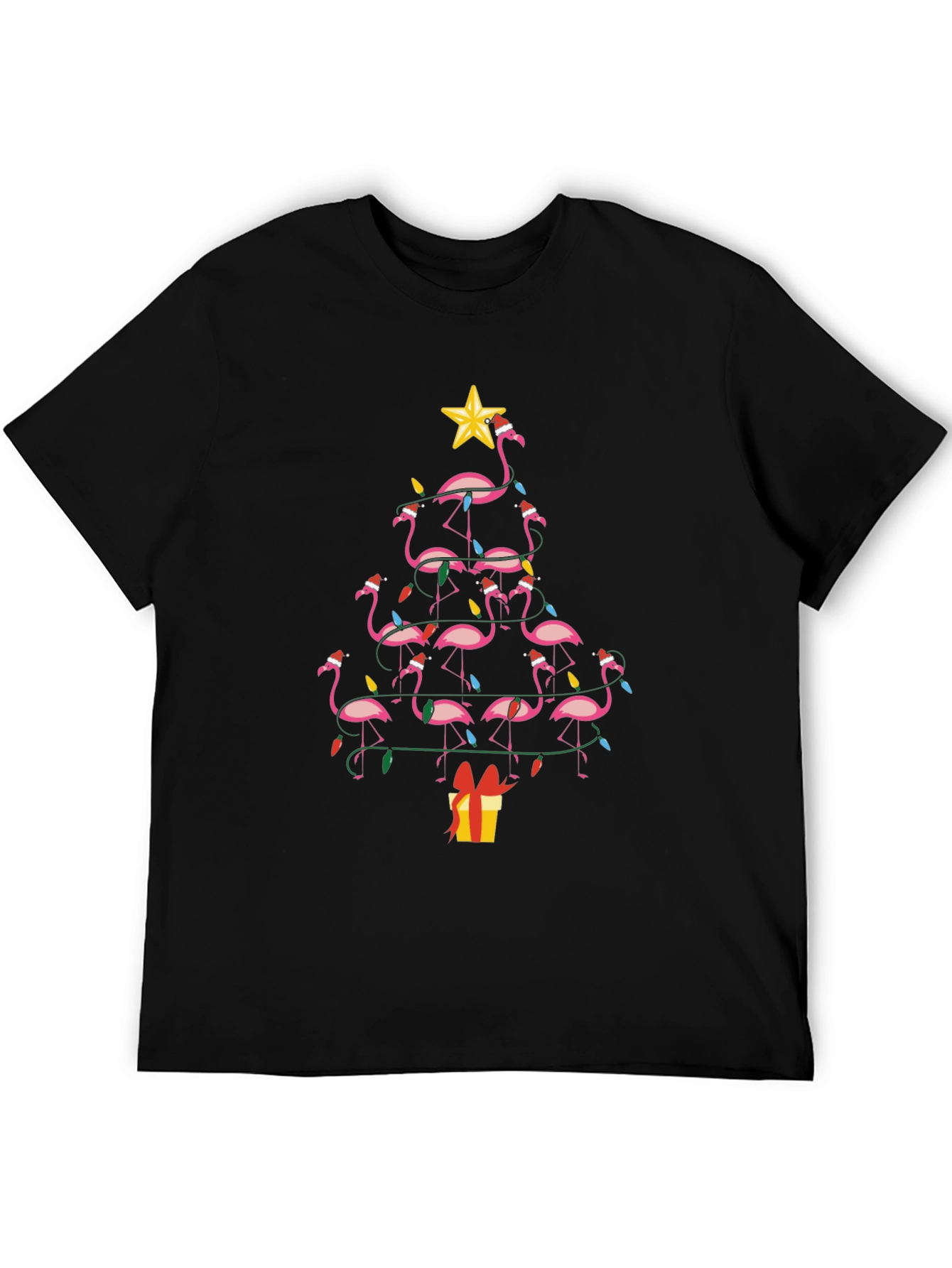 Festive Flamingo Christmas Tree T-Shirt