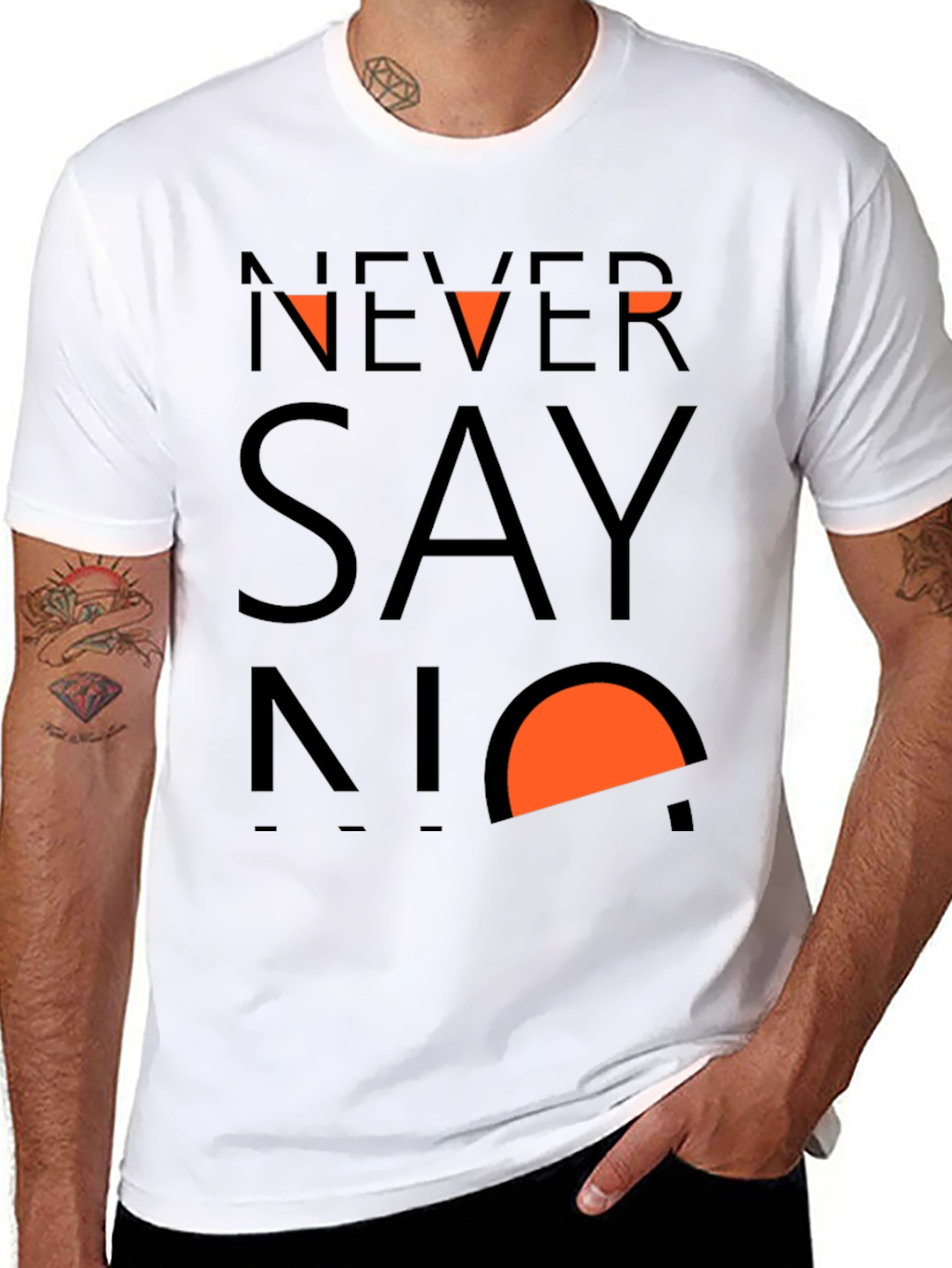 Never Say No Graphic Tee - Soft Black Cotton T-Shirt
