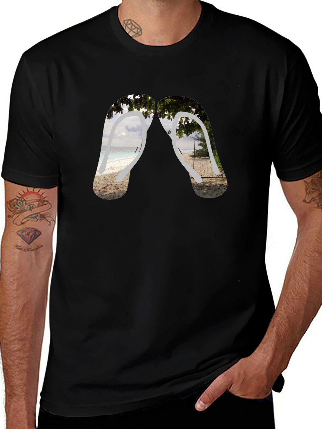 Beach Vibes Flip Flop Graphic Tee