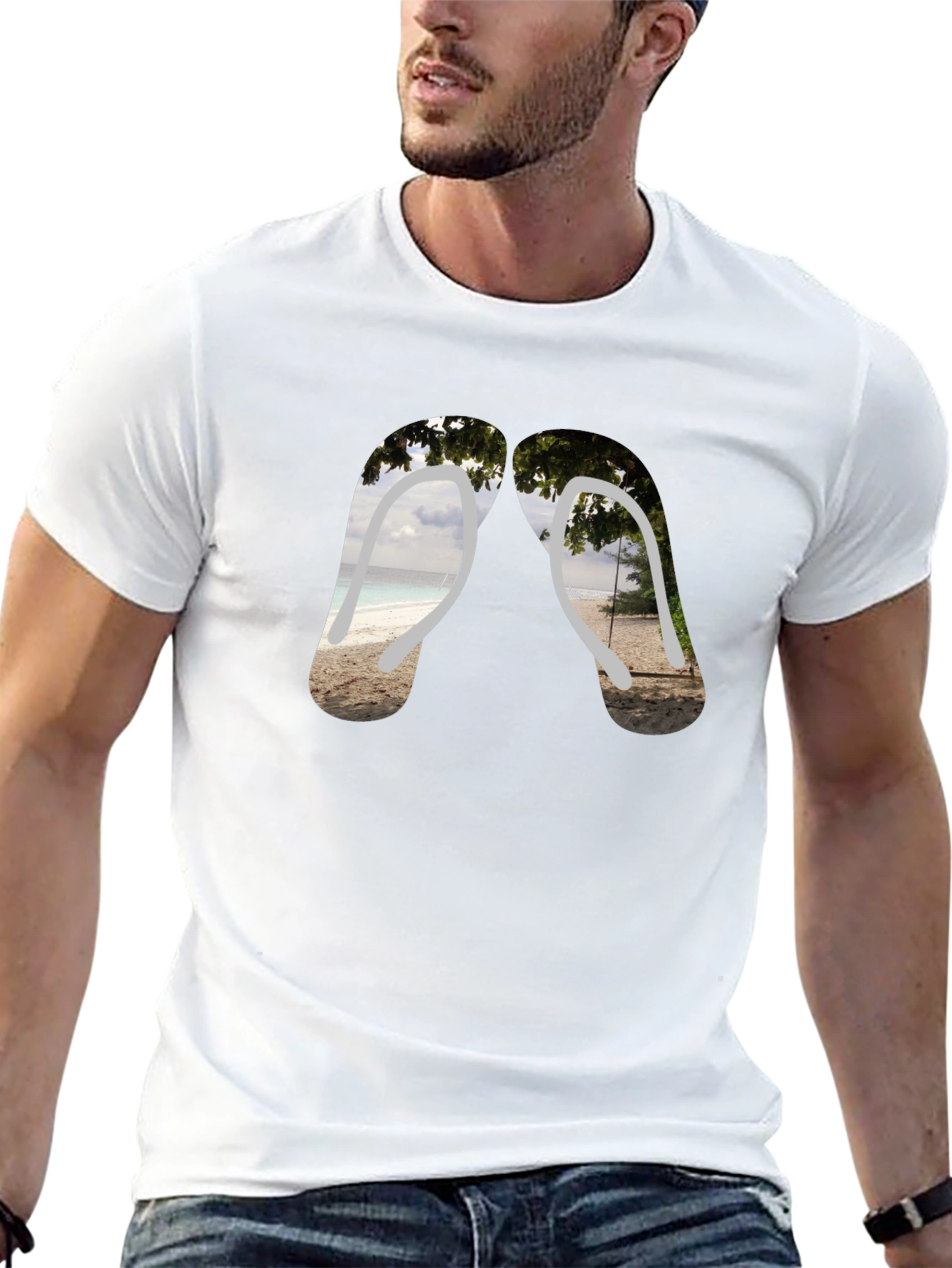 Beach Vibes Flip Flop Graphic Tee