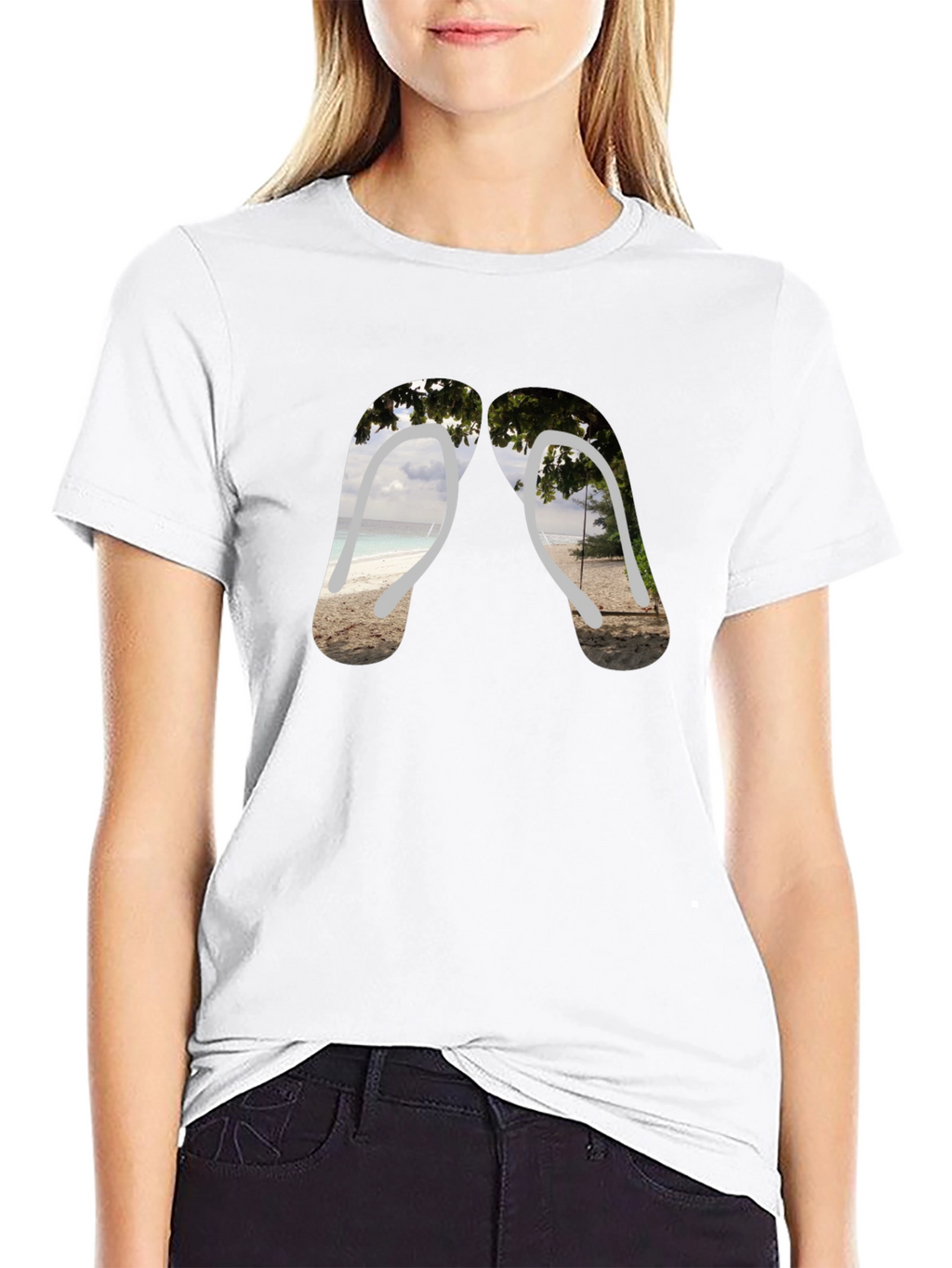 Beach Vibes Flip Flop Graphic Tee