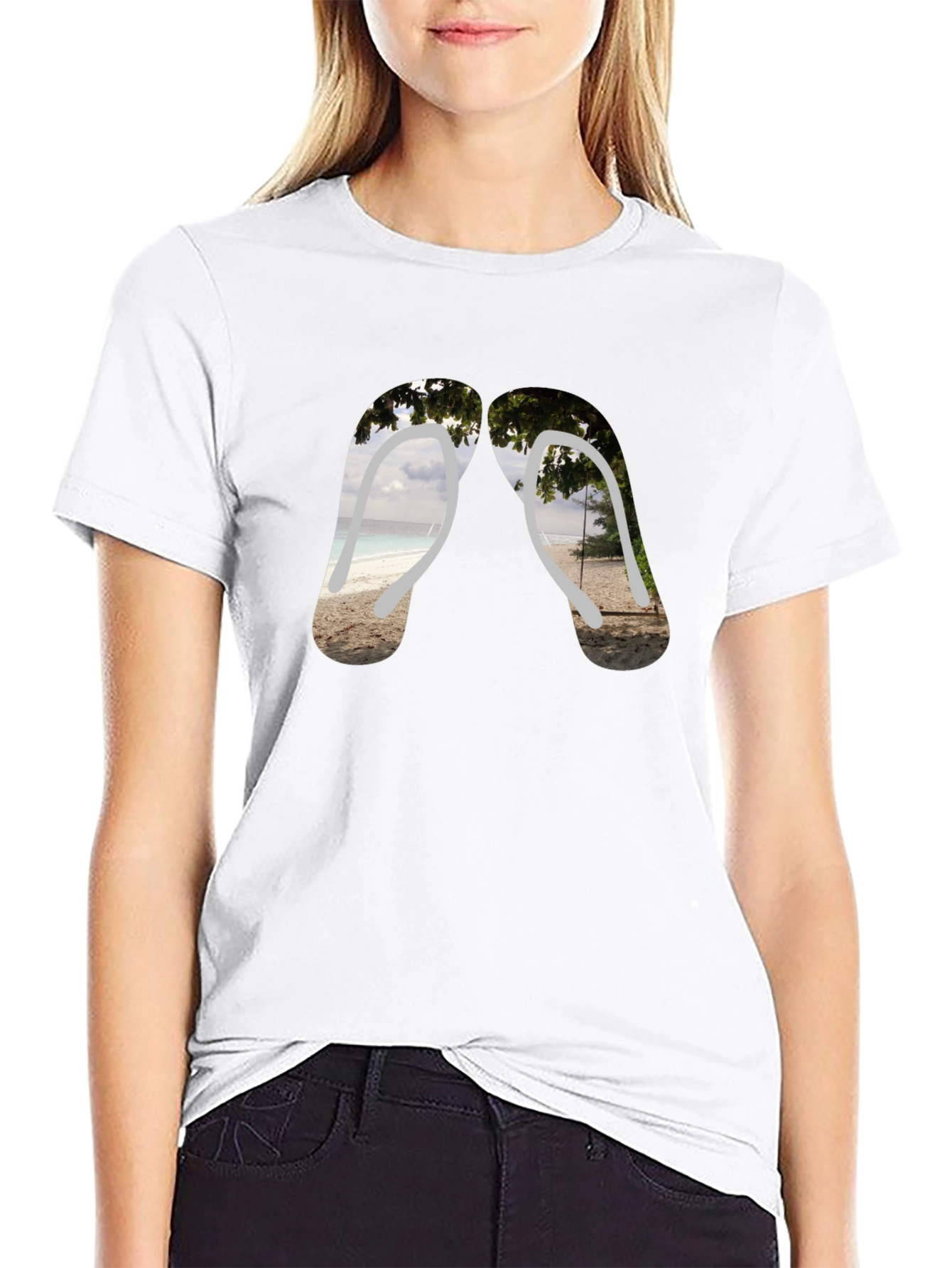 Beach Vibes Flip Flop Graphic Tee