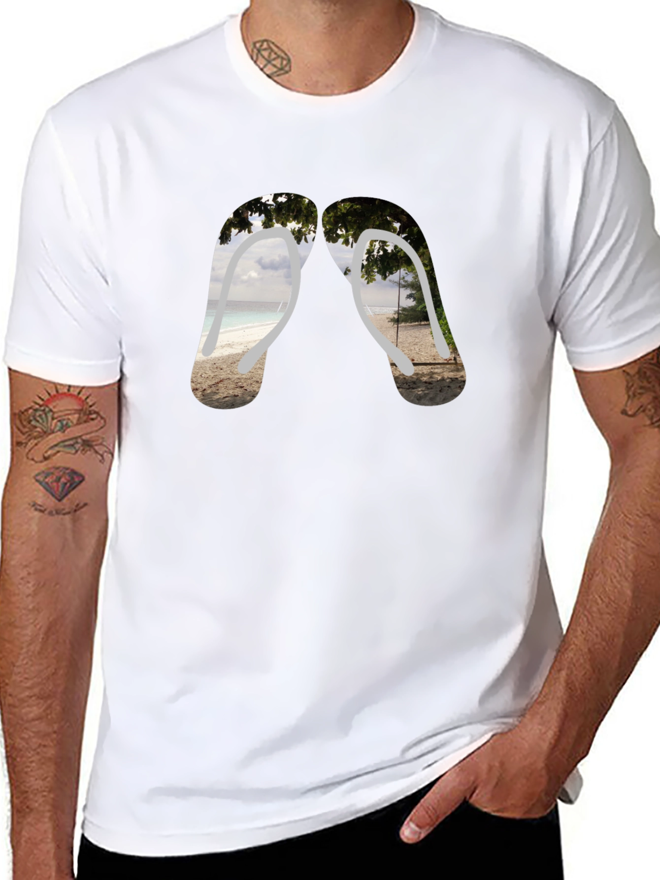 Beach Vibes Flip Flop Graphic Tee