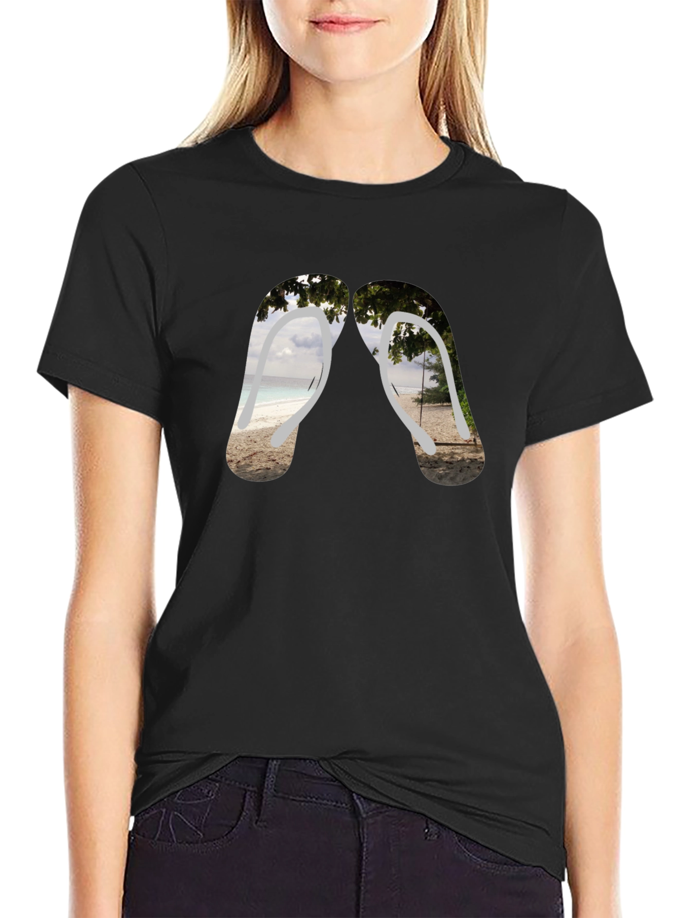 Beach Vibes Flip Flop Graphic Tee