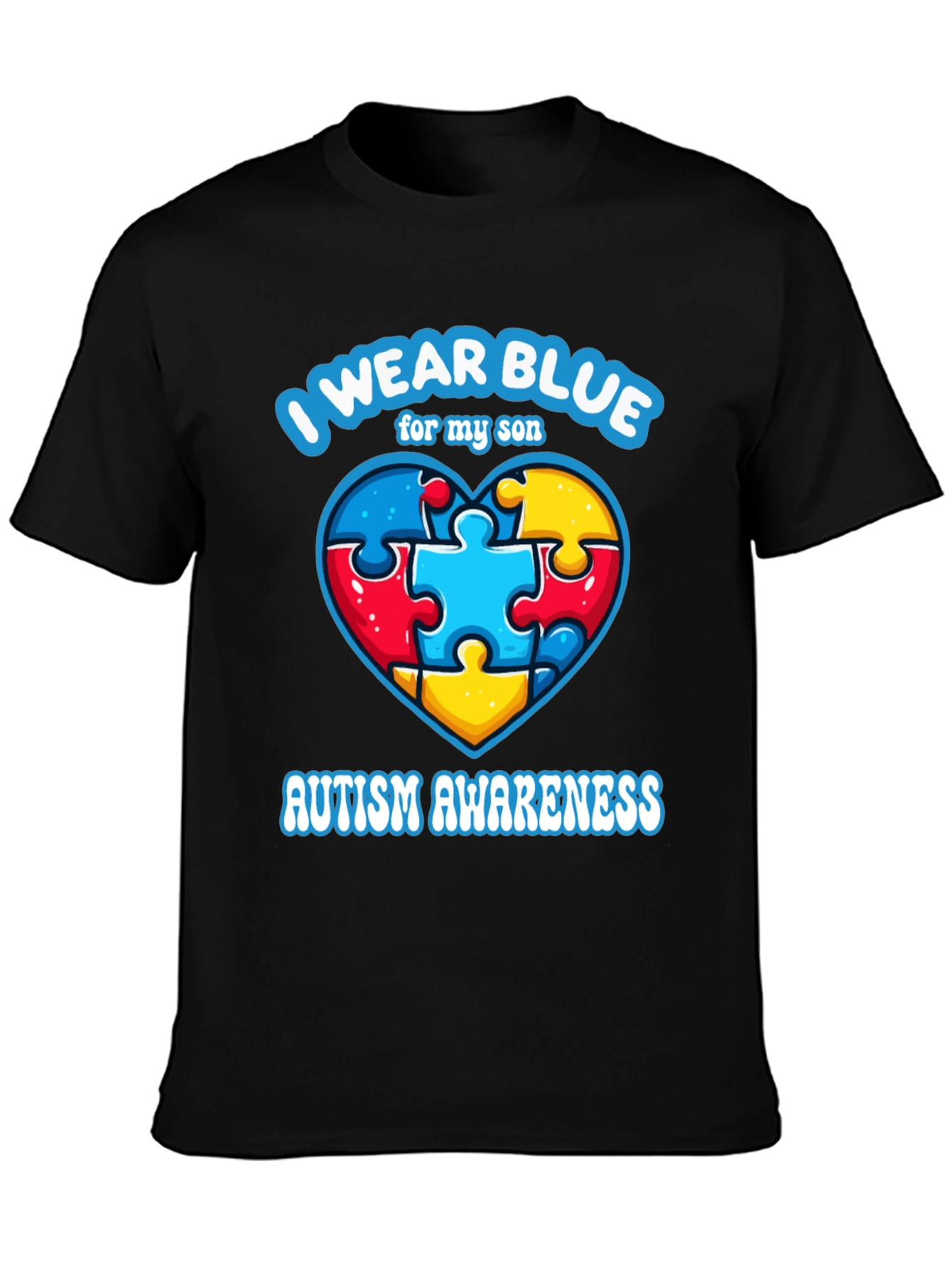 I Wear Blue For My Son Autism Awareness T-Shirt