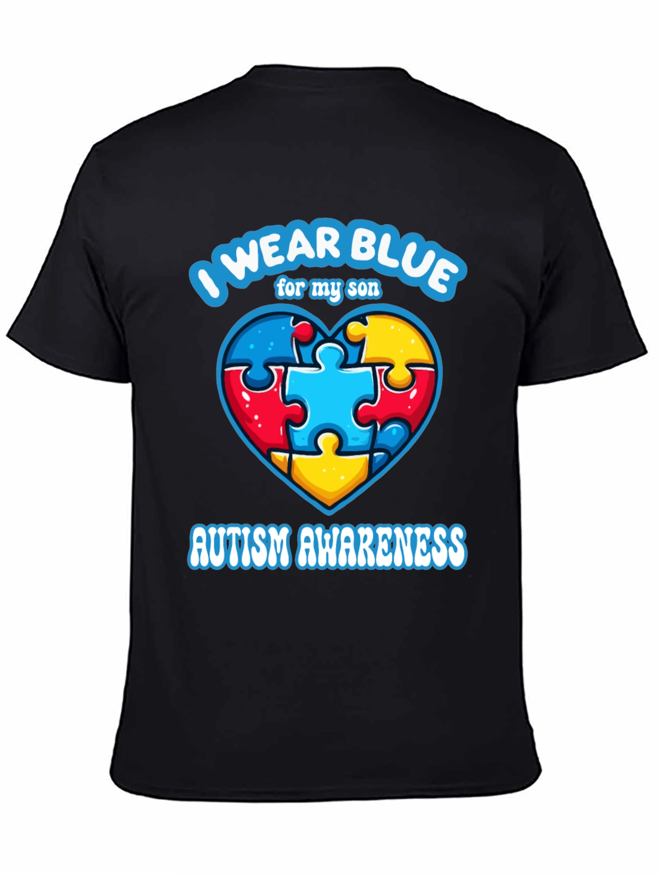 I Wear Blue For My Son Autism Awareness T-Shirt