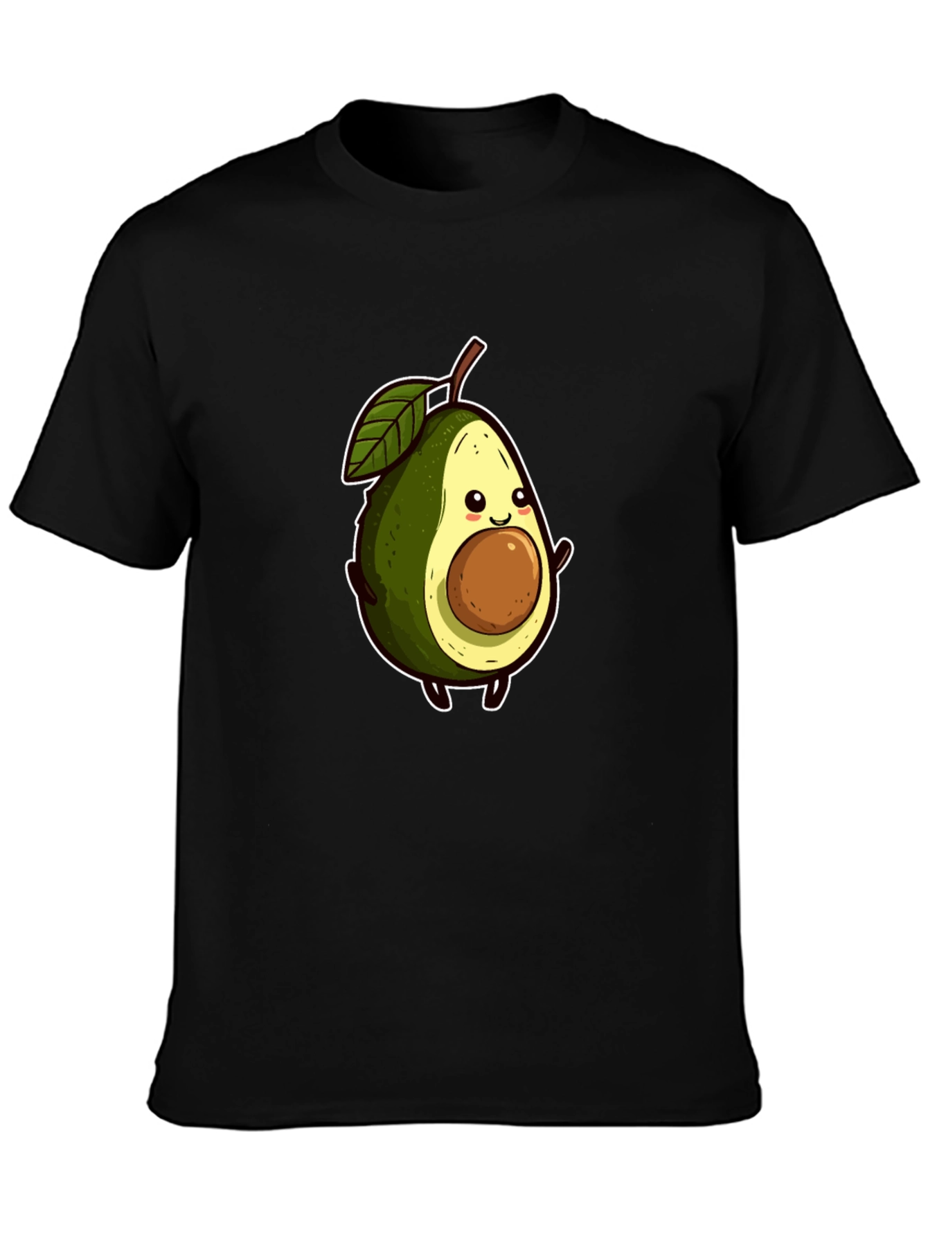 Cute Avocado Graphic Tee - Black