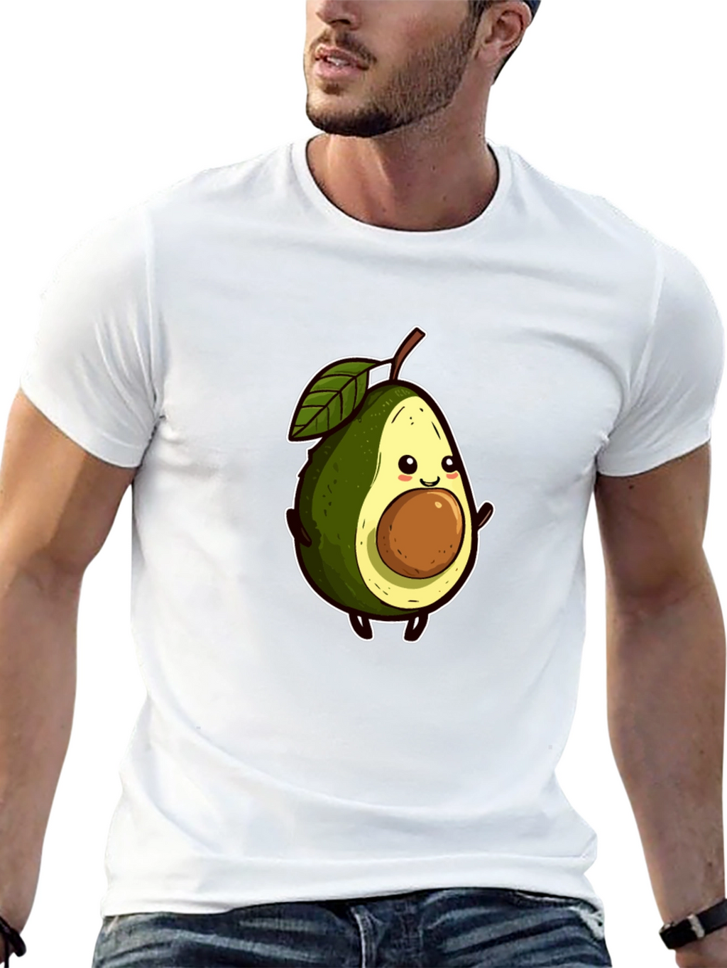 Cute Avocado Graphic Tee - Black