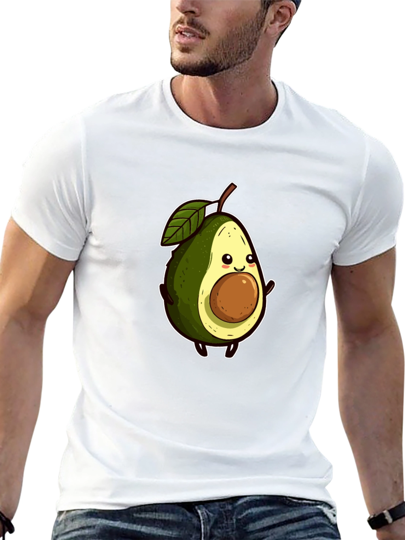 Cute Avocado Graphic Tee - Black