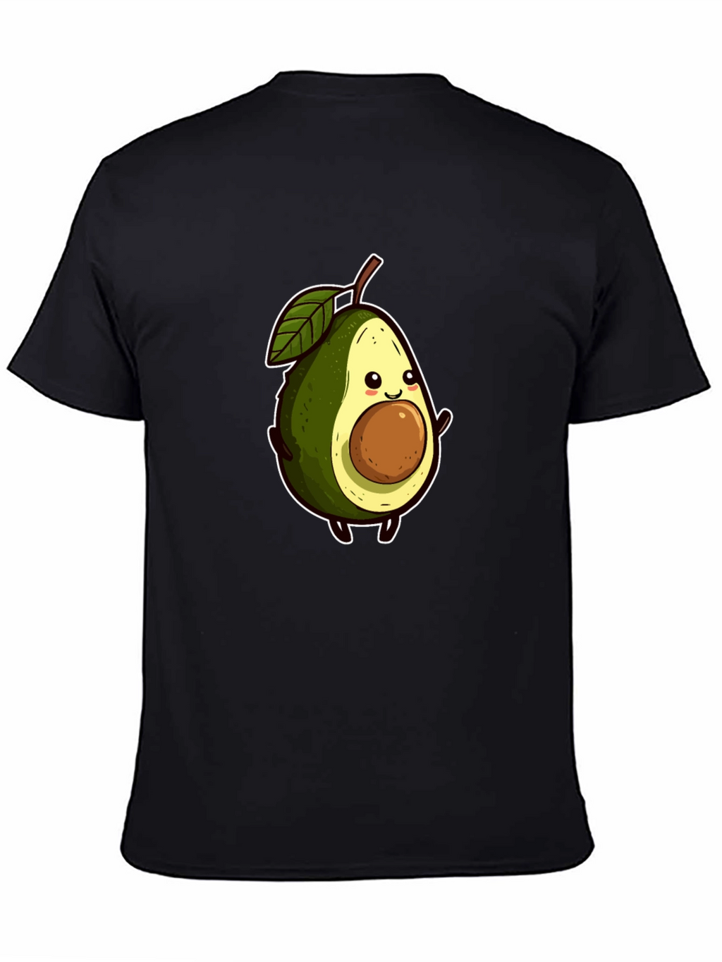 Cute Avocado Graphic Tee - Black