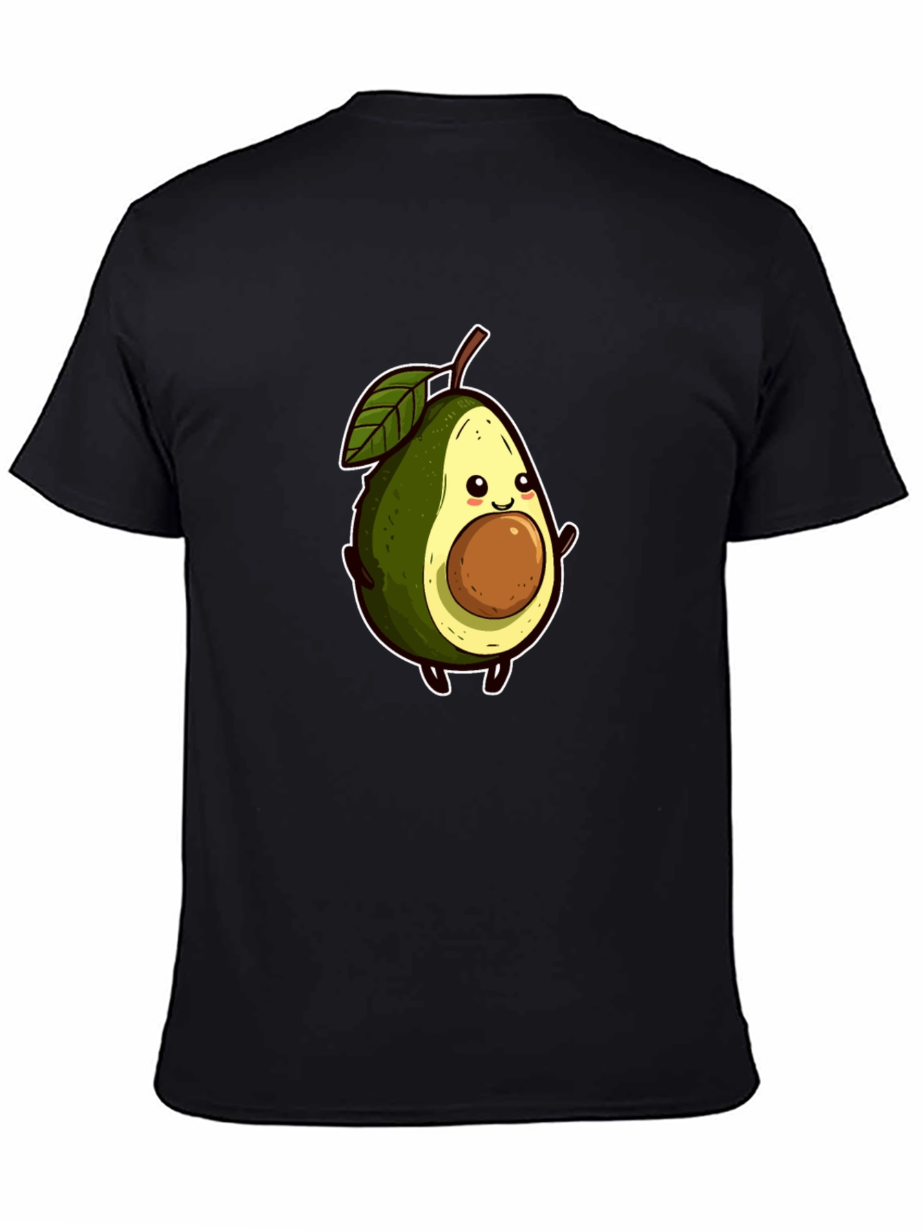 Cute Avocado Graphic Tee - Black