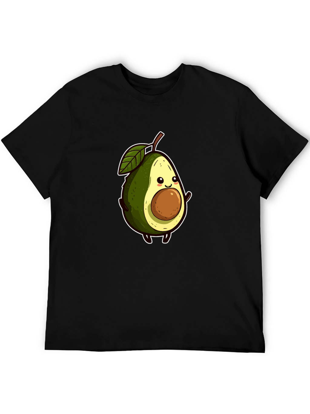 Cute Avocado Graphic Tee - Black