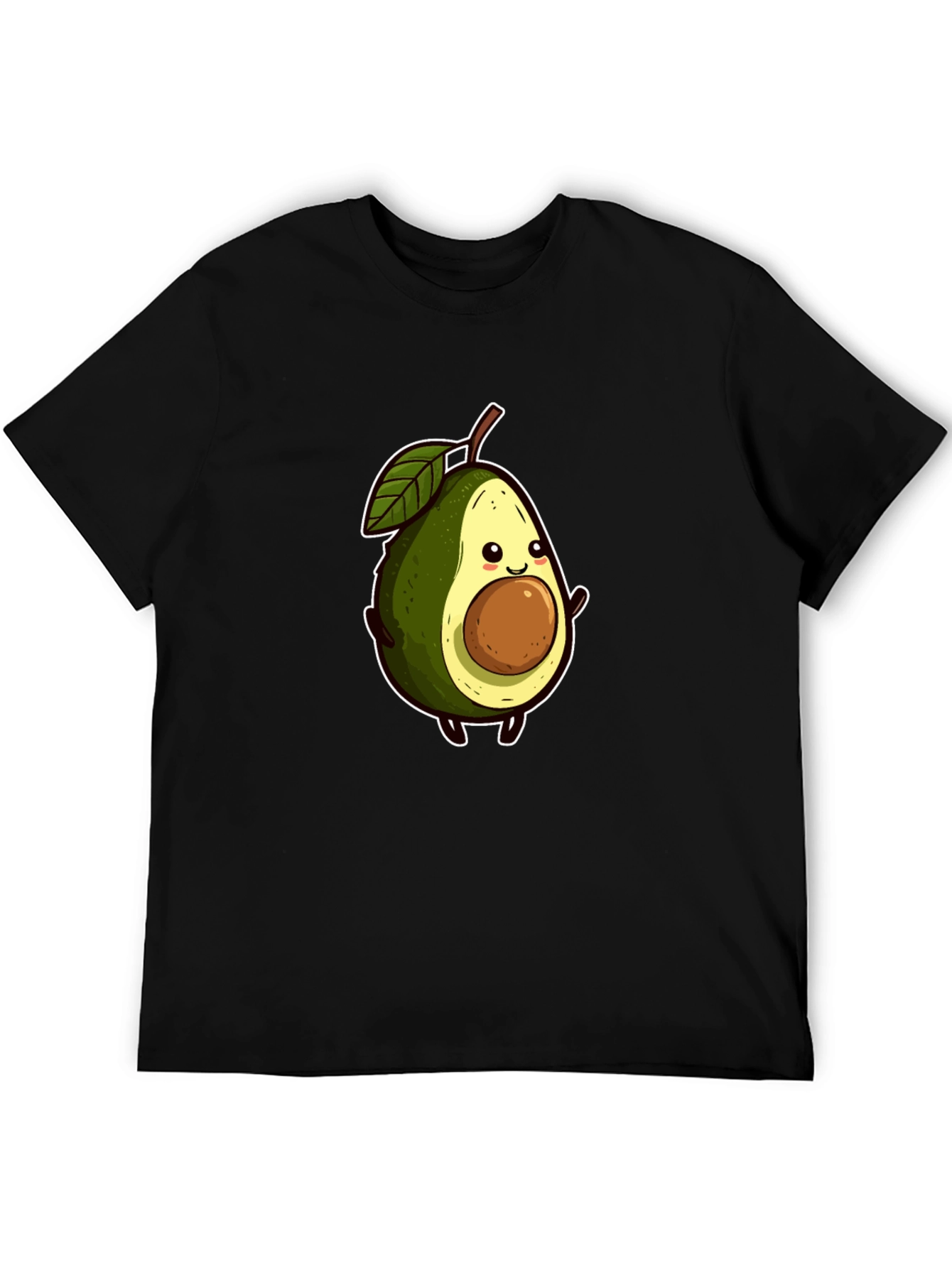 Cute Avocado Graphic Tee - Black